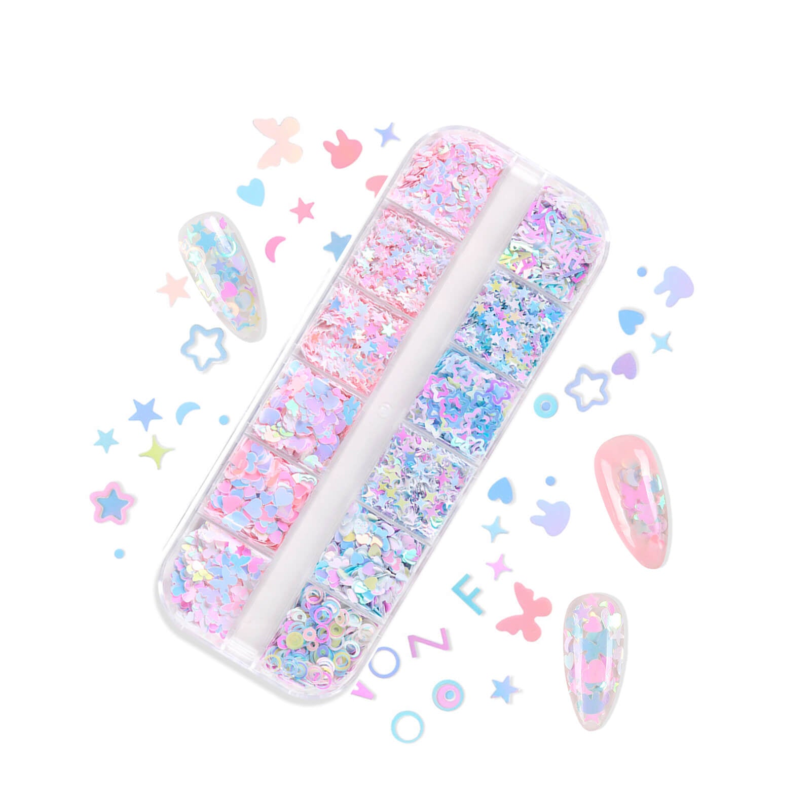 12-grid-pastel-macaron-nail-glitter-mix-set