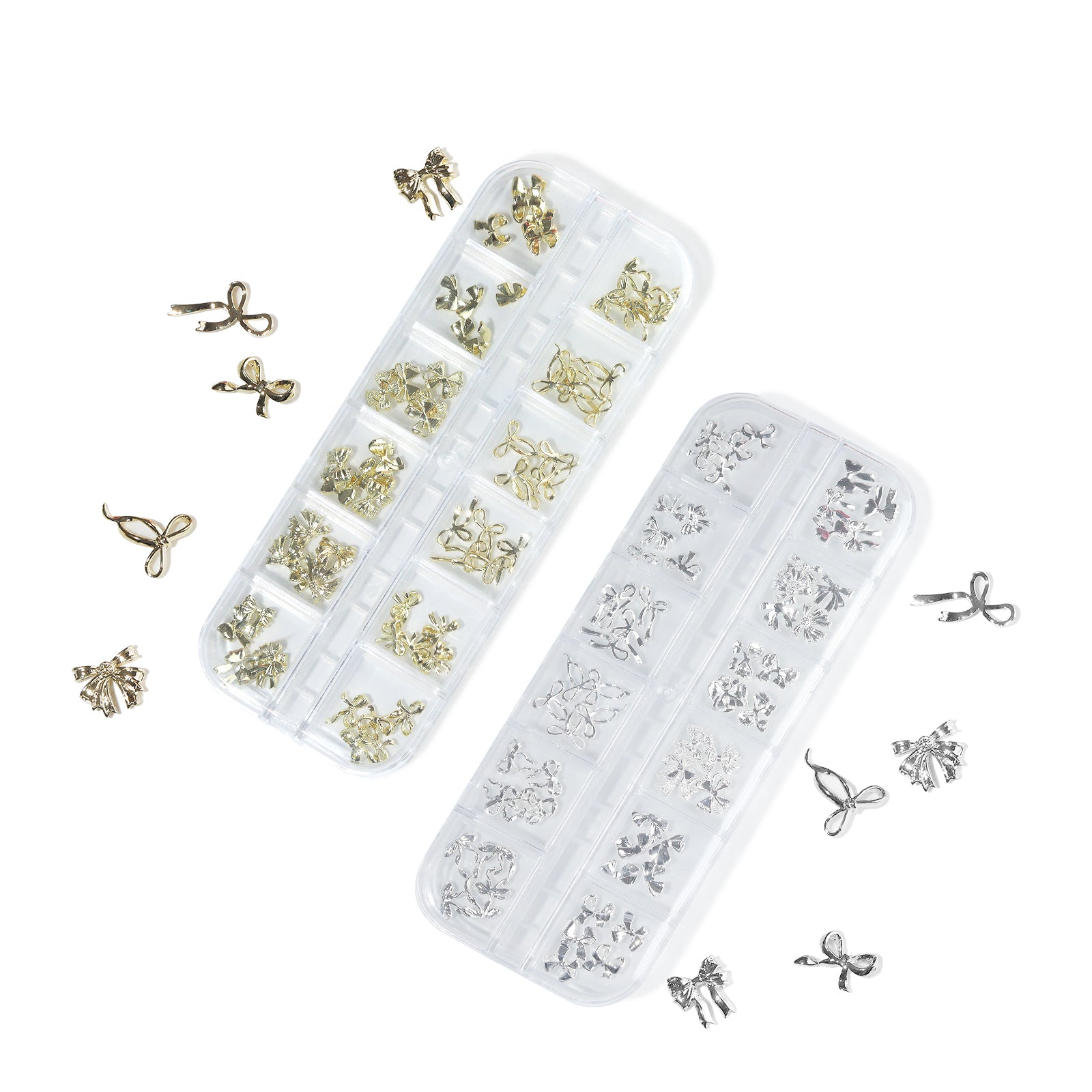 60pcs-metal-bow-nail-charms-set-gold-silver