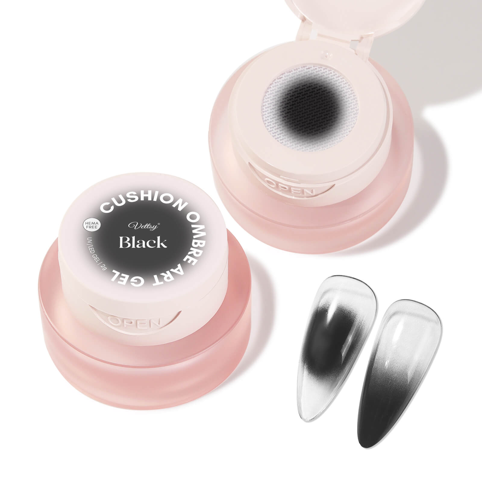 Cushion-Ombre-Art-Gel-black-color