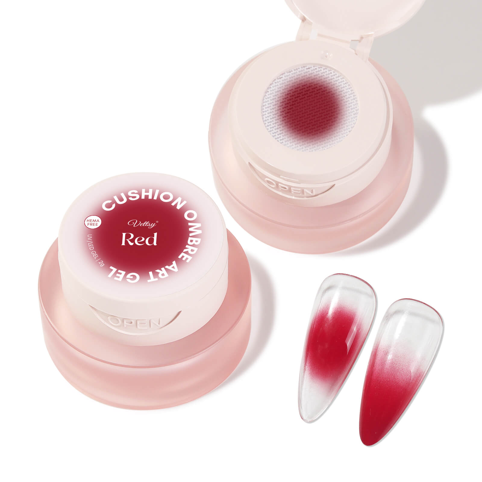 Cushion-Ombre-Art-Gel-red-color