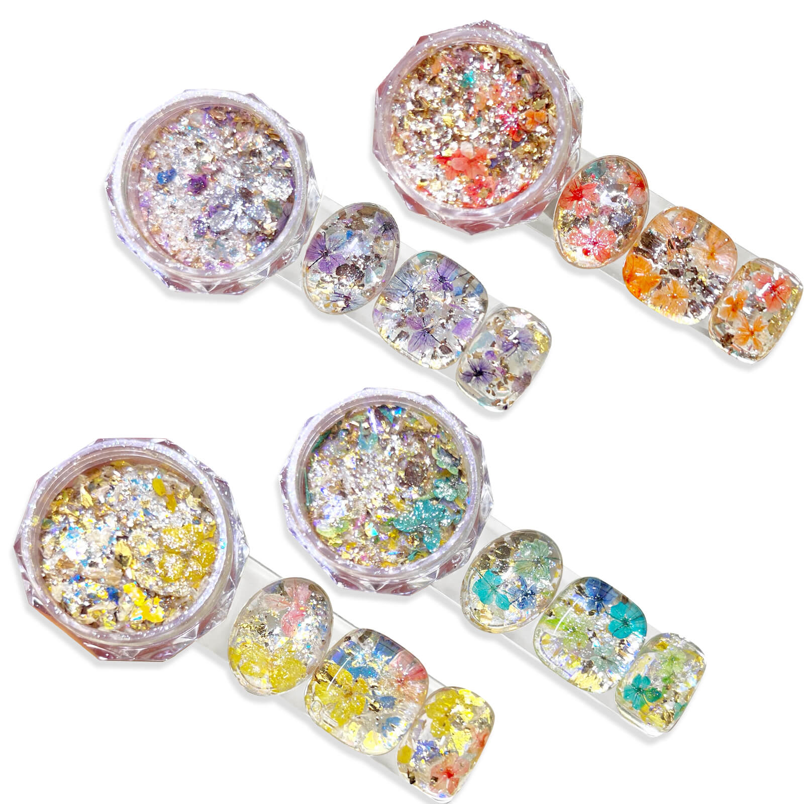 Dried Flower Opal Flakes-Orange