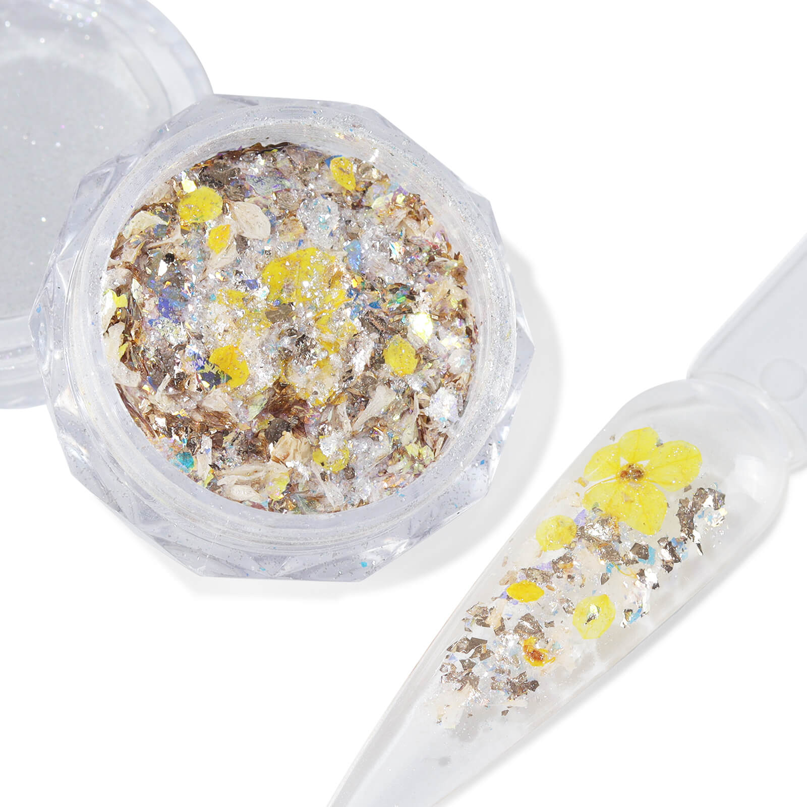 Dried Flower Opal Flakes-Yellow