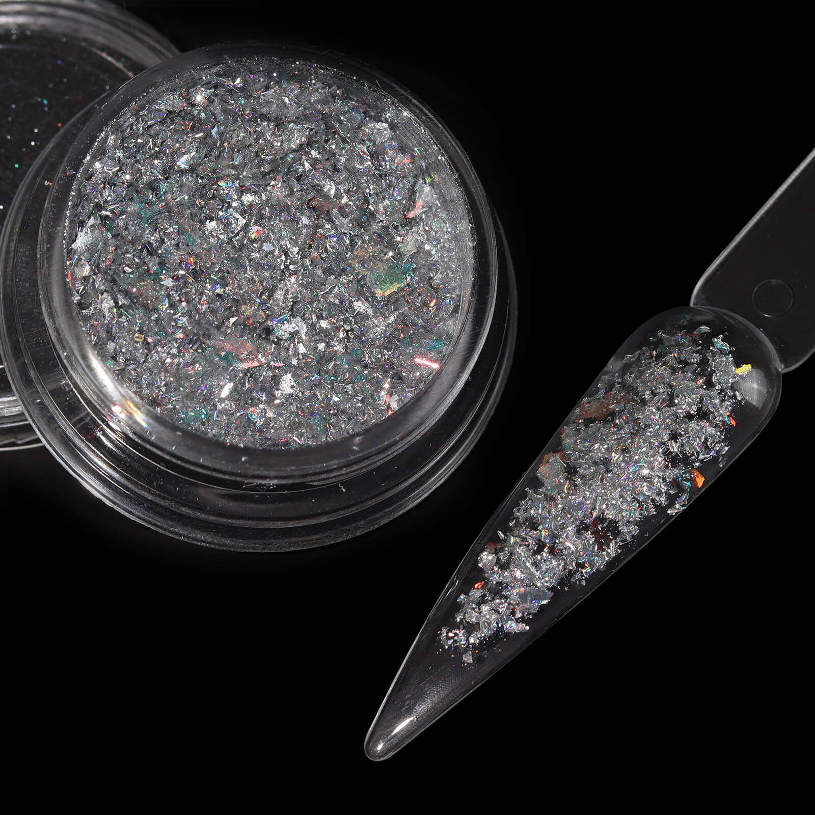 Juego de purpurina para uñas, ópalo