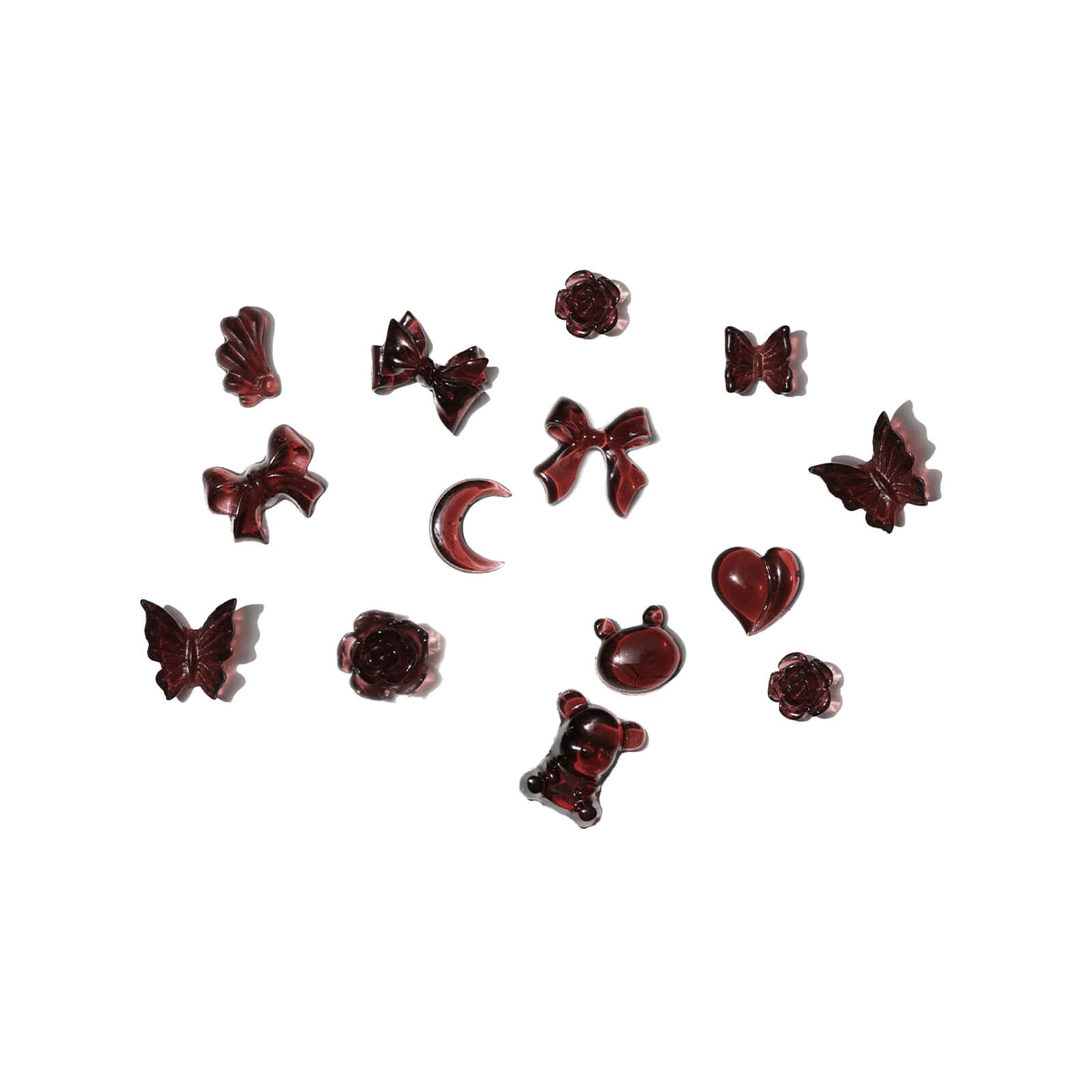 Retro-Autumn-Resin-Burgundy-Nail-Art-Charms