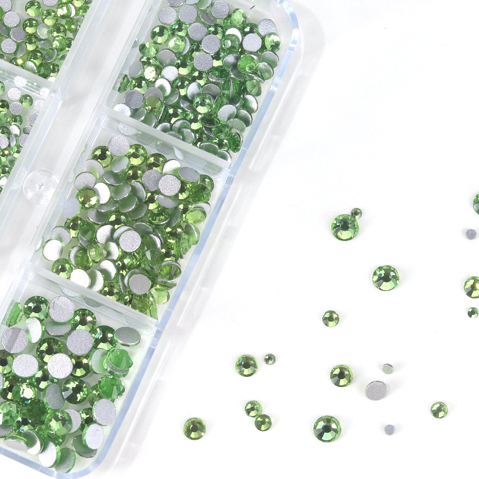 Round-rhinestone-6-grid-set-green-detail-show
