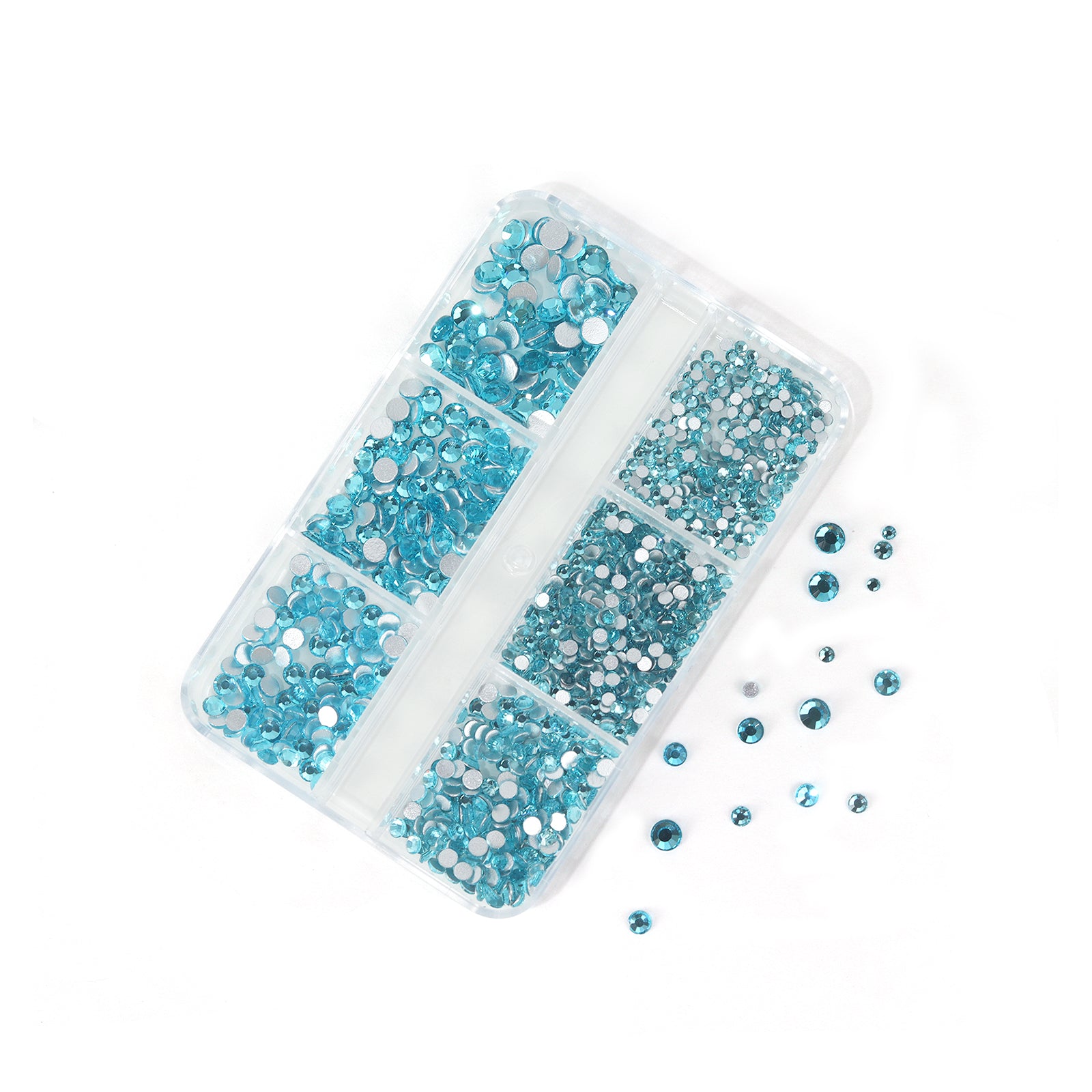 Round-rhinestone-6-grid-set-light-blue