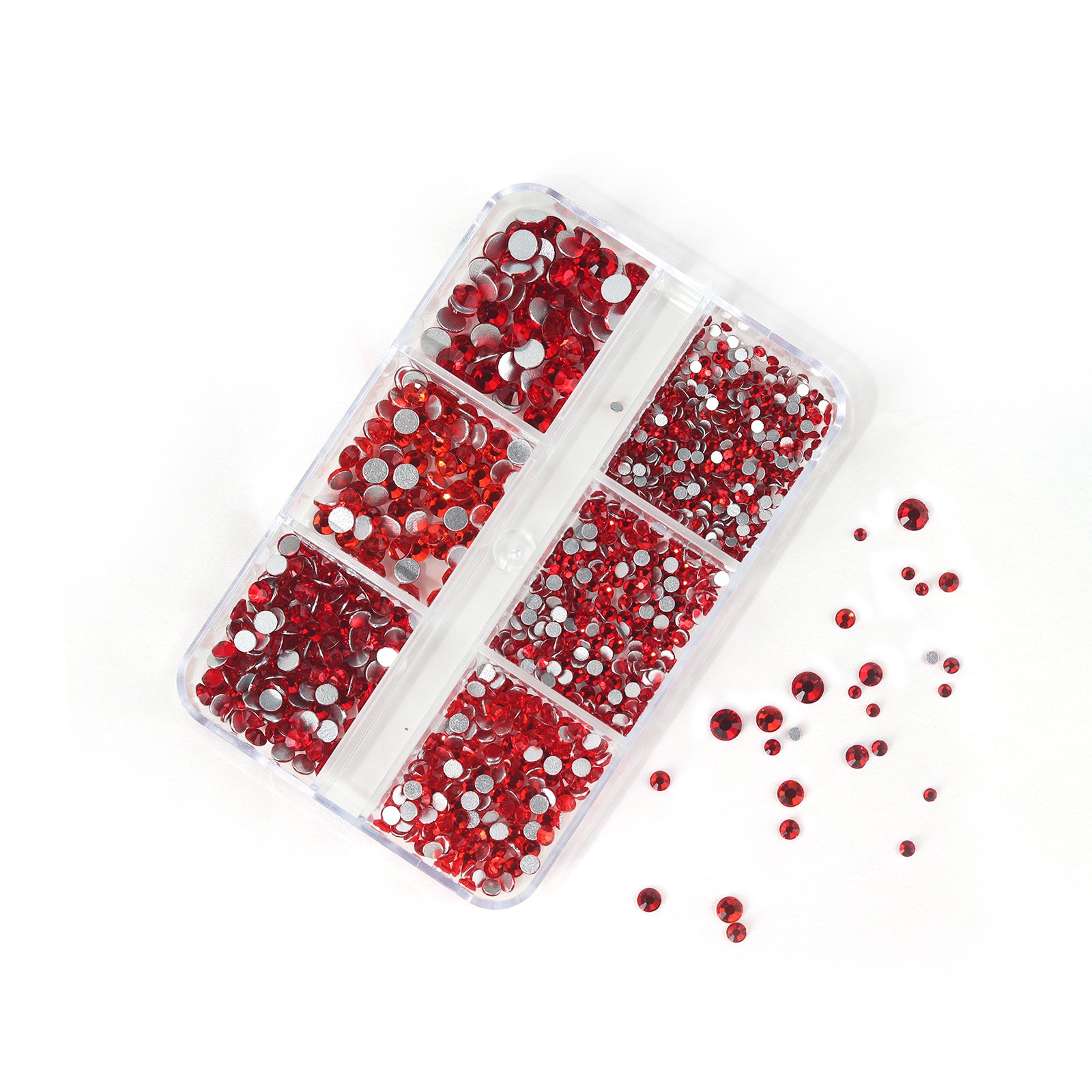 Round-rhinestone-6-grid-set-red