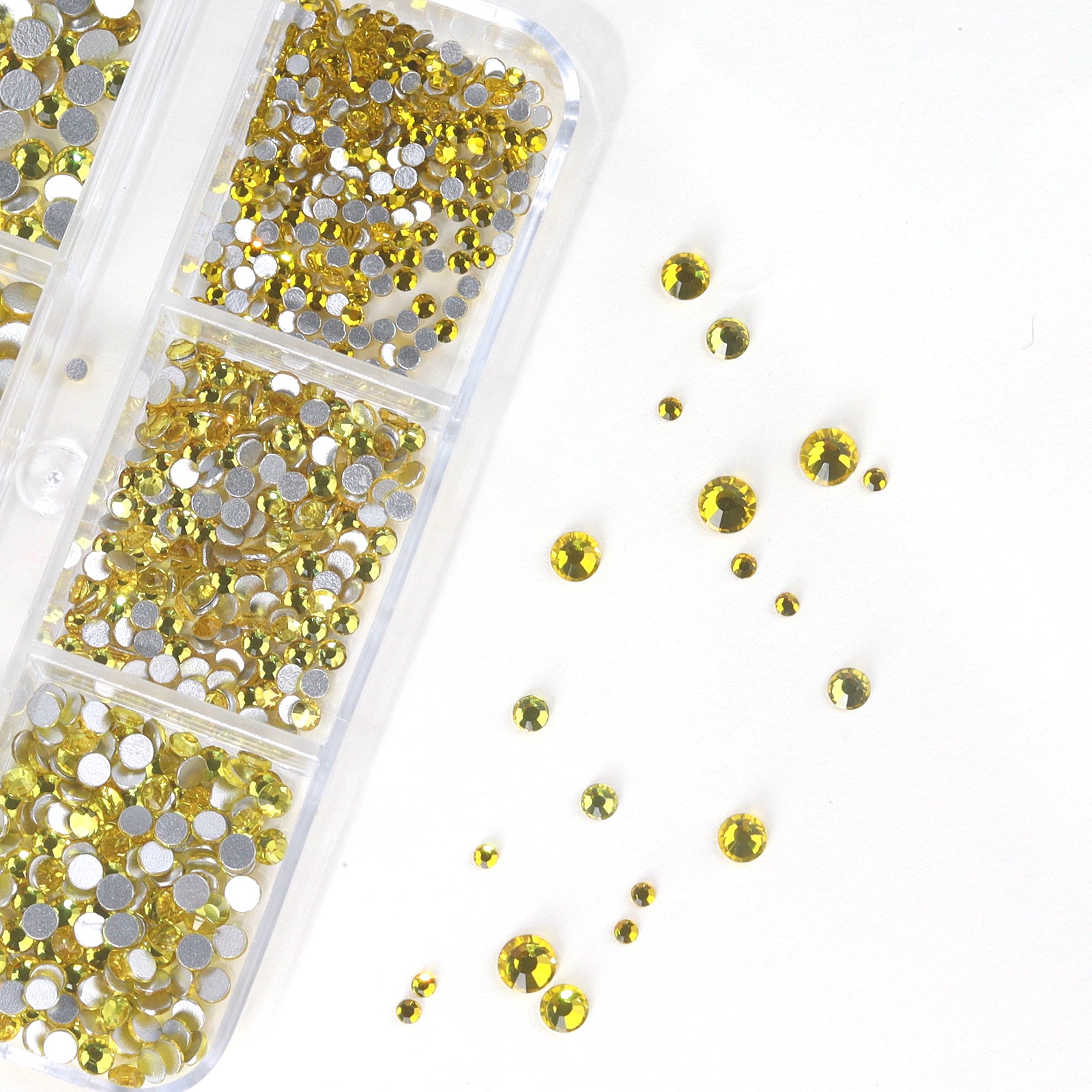 Round-rhinestone-6-grid-set-yellow-detail-show