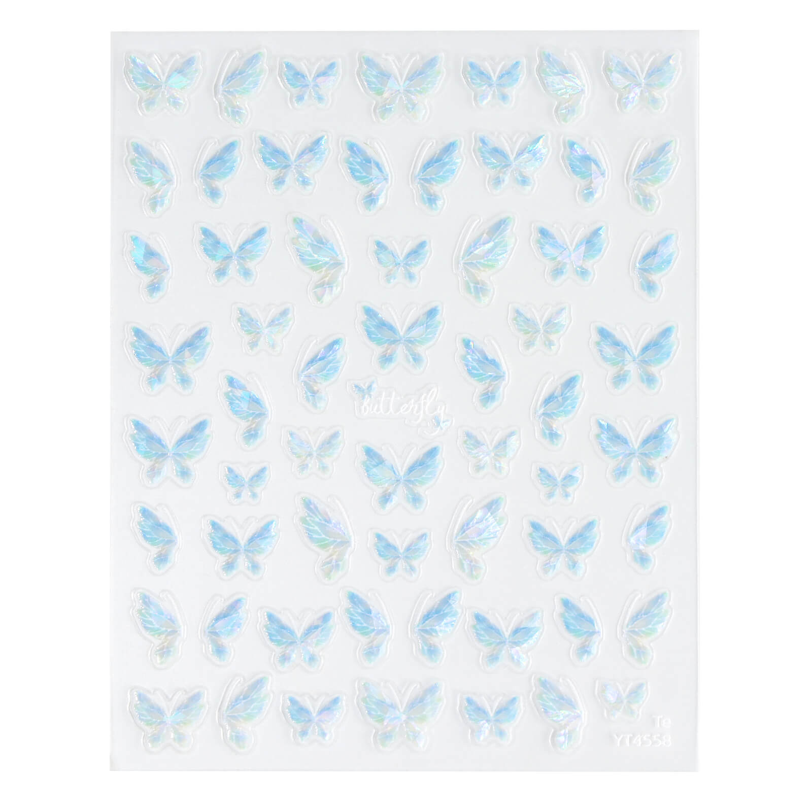 Self-adhesive-Nail-Art-Stickers-Butterfly-light-blue