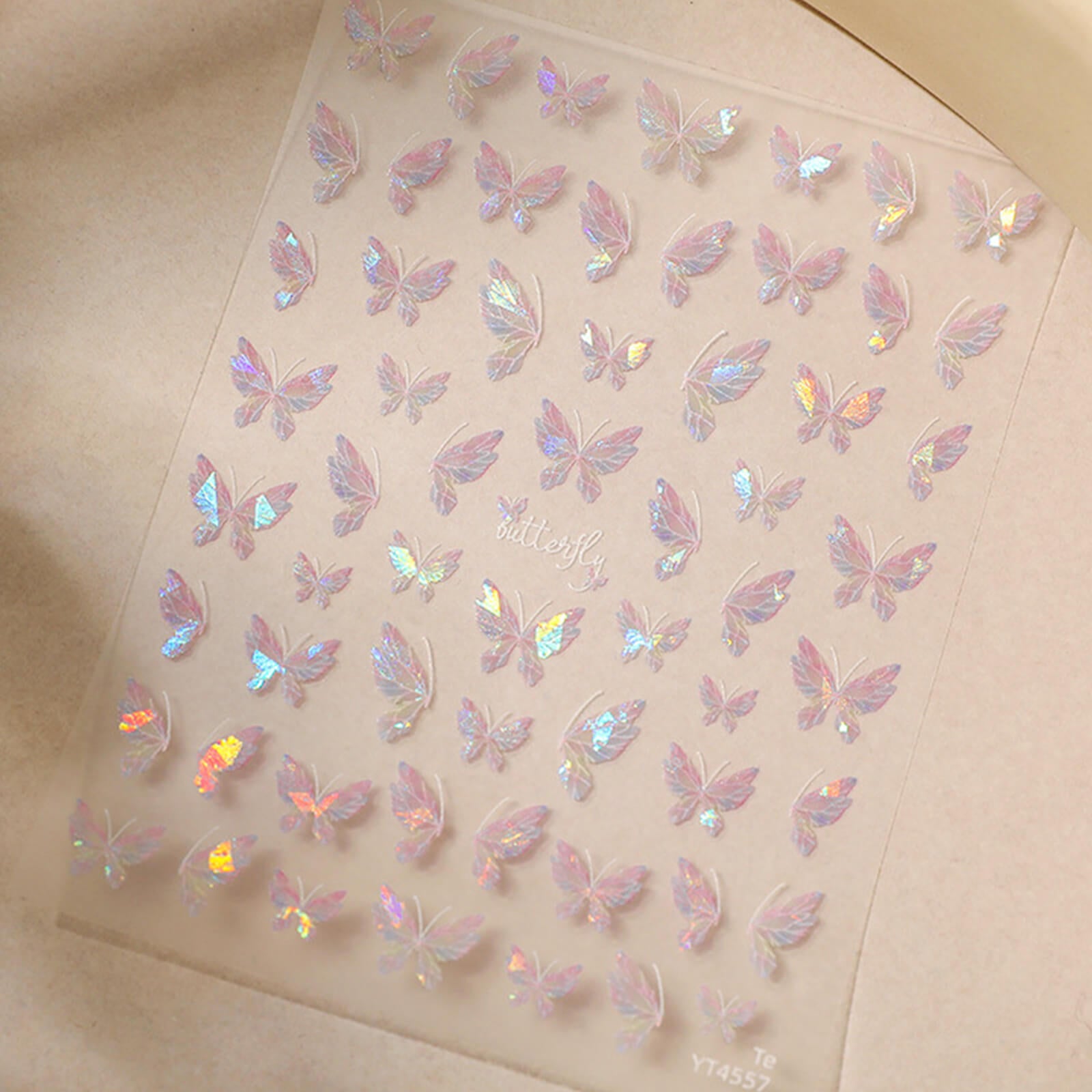 Self-adhesive-Nail-Art-Stickers-Butterfly-light-purple