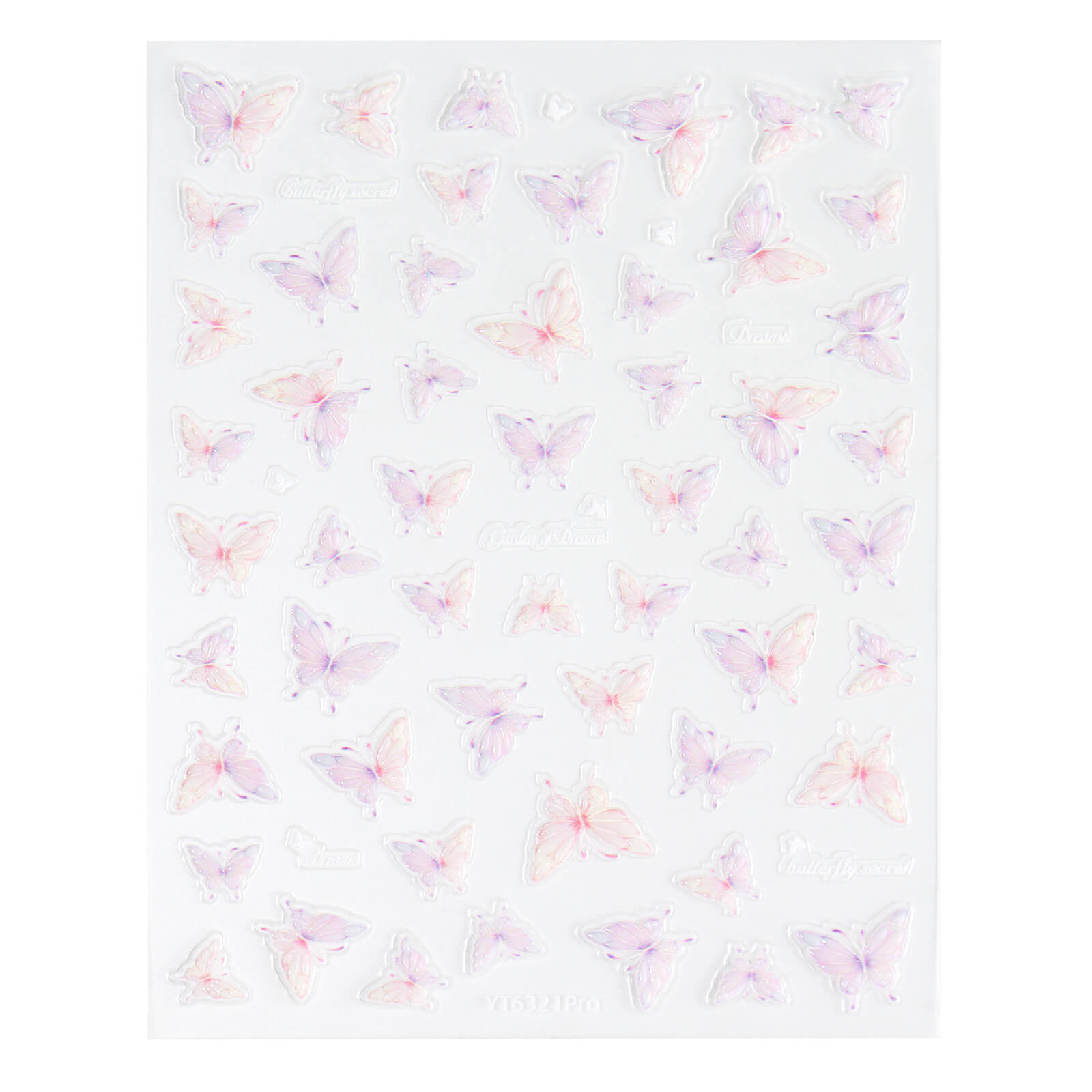 Self-adhesive-Nail-Art-Stickers-Butterfly-pink-purple