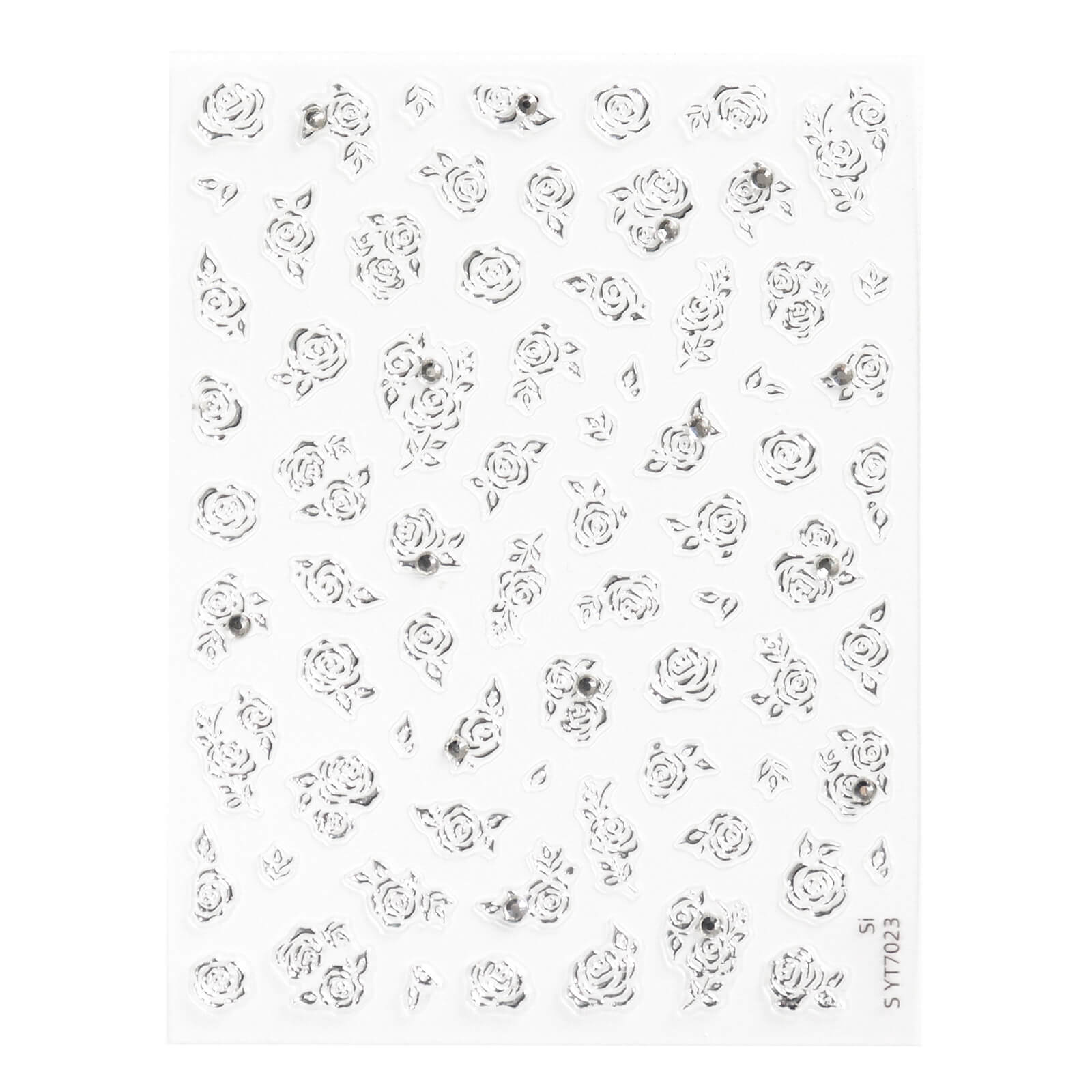 Self-adhesive-Nail-Art-Stickers-silver-Rose