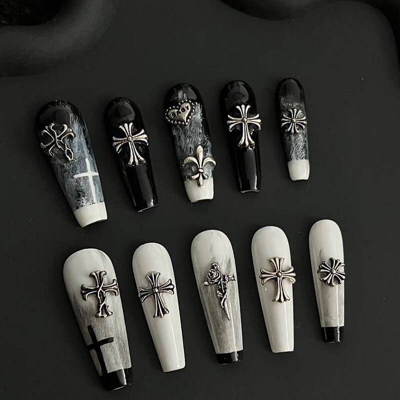 cross-metal-charms-set-nail-design-sho