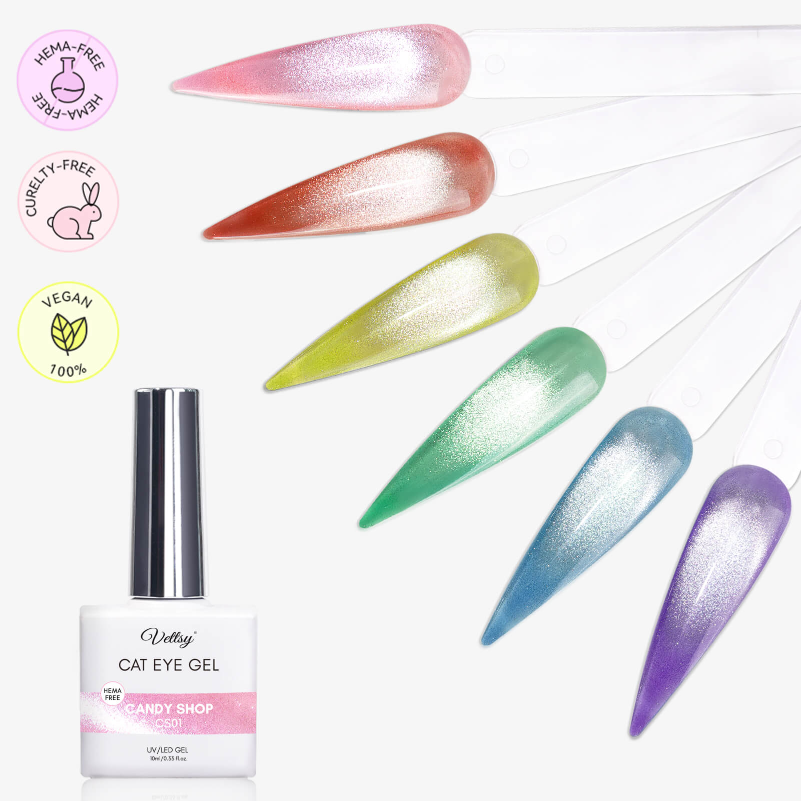Hema-Free Cat Eye Gel Nail Polish Set-Candy Shop | Vettsy