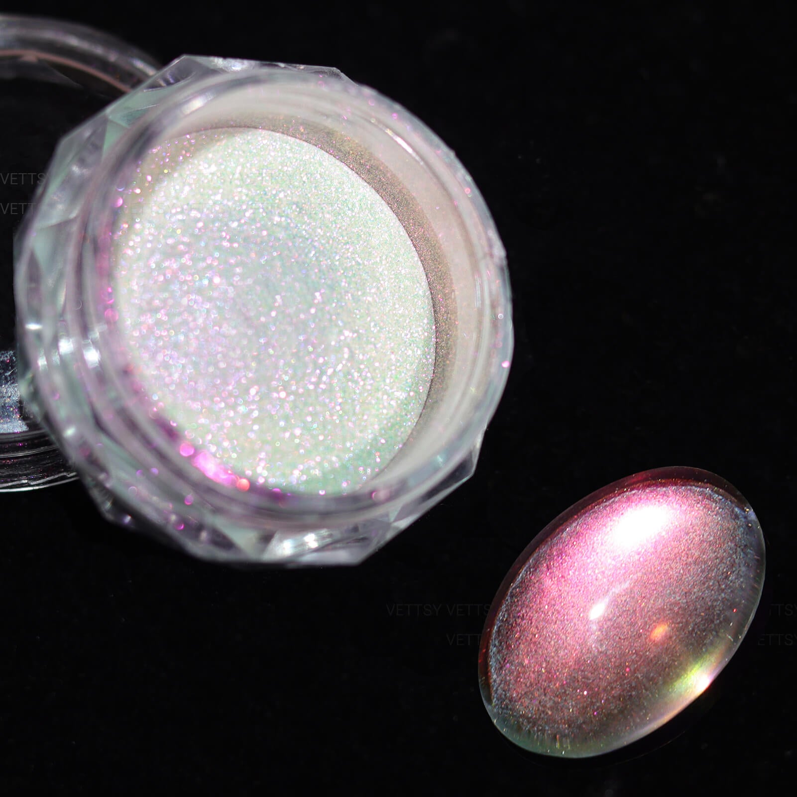 Holographic Nail Powder Silver Pink Glitter Chrome Nail Powder