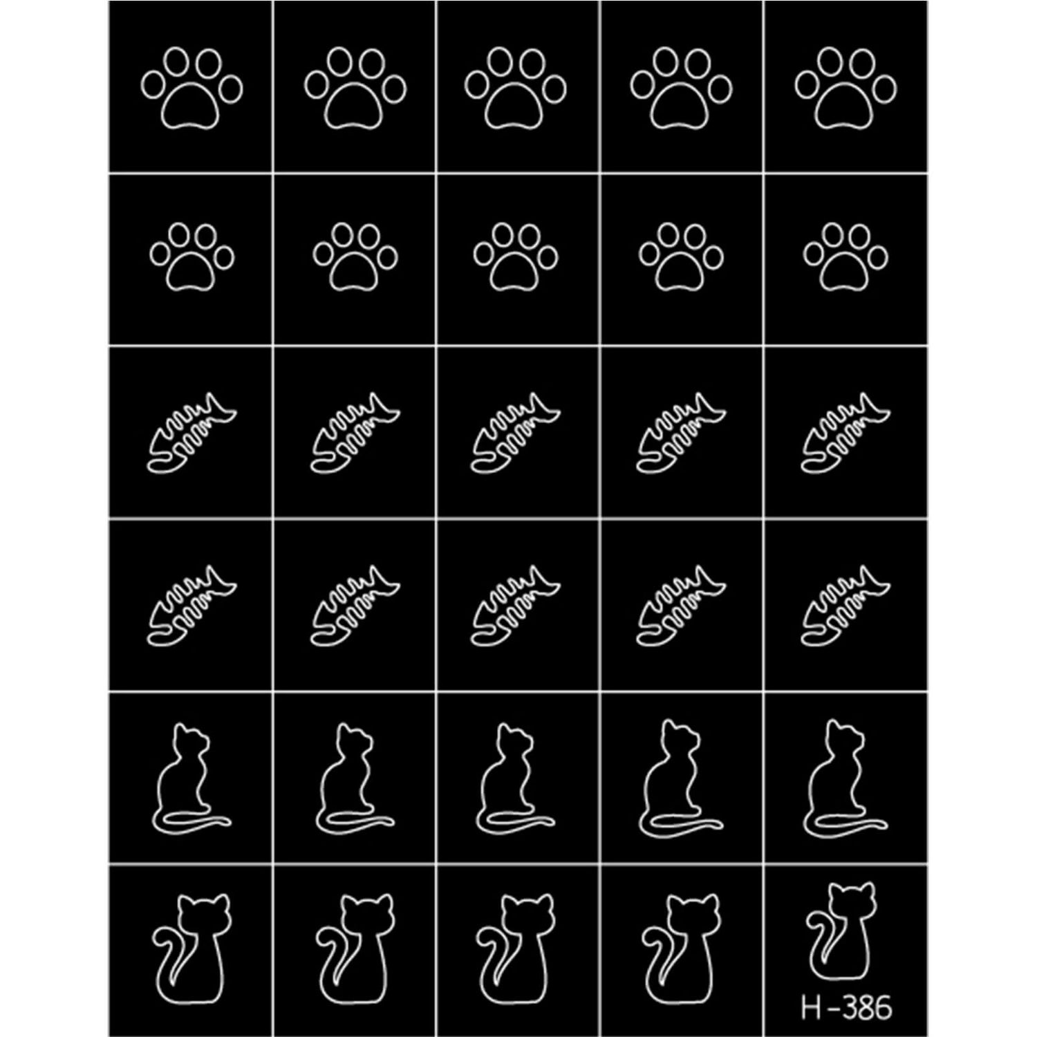 nail-art-sticker-spray-stickers-hollow-cat-paw