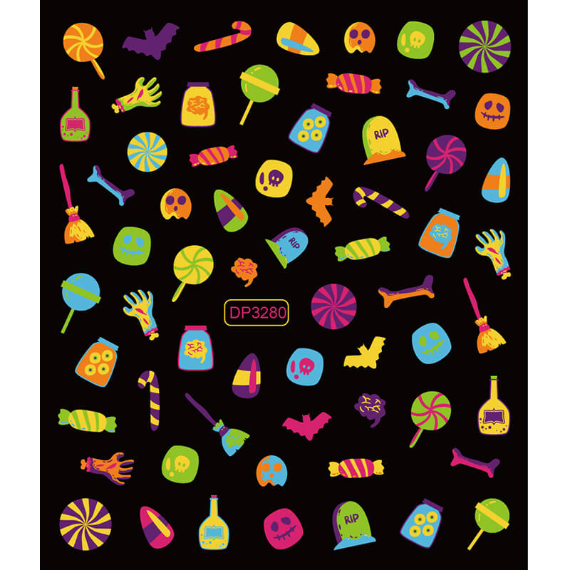 Neon Halloween Nail Stickers