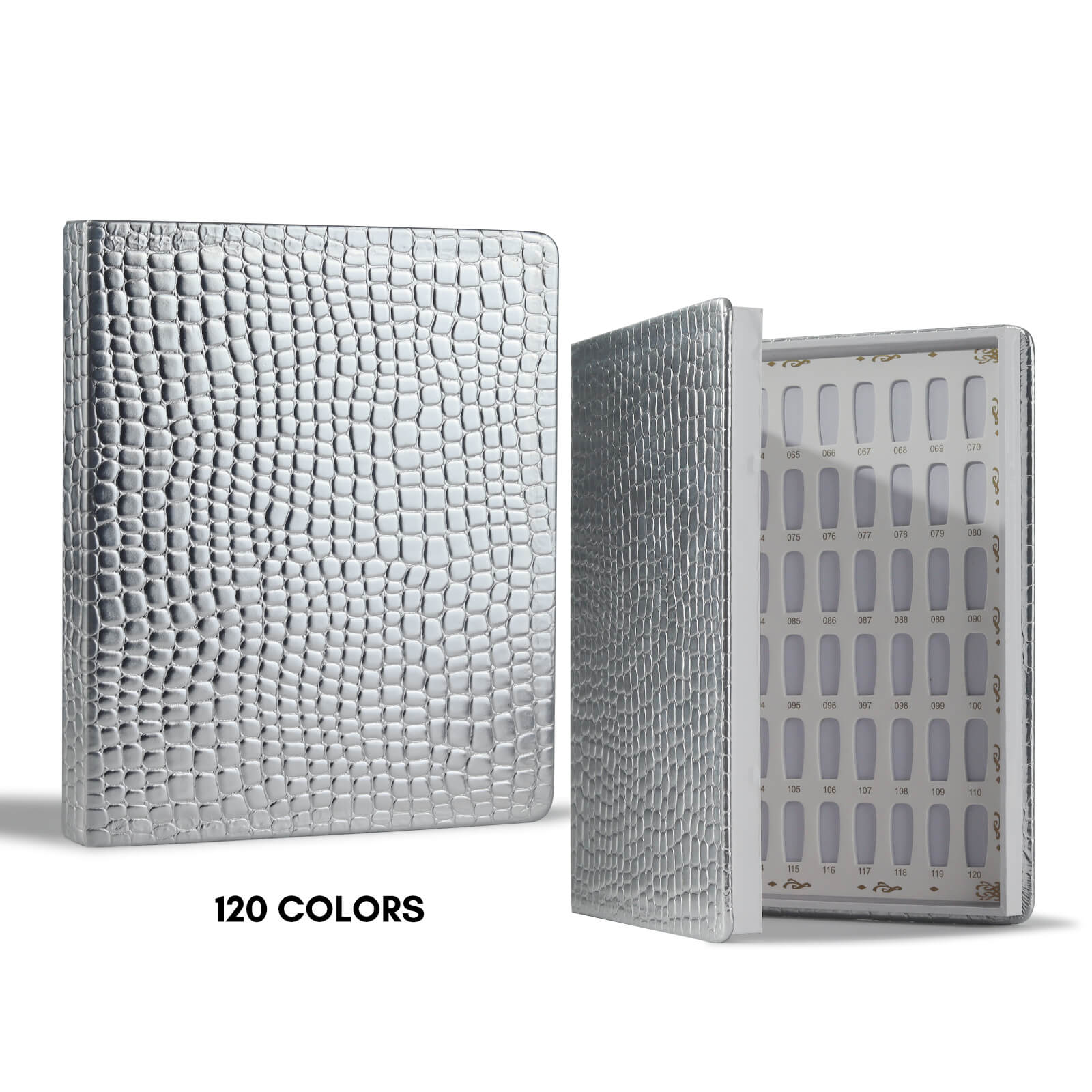 silver-gel-nail-swatch-book-120-color-display