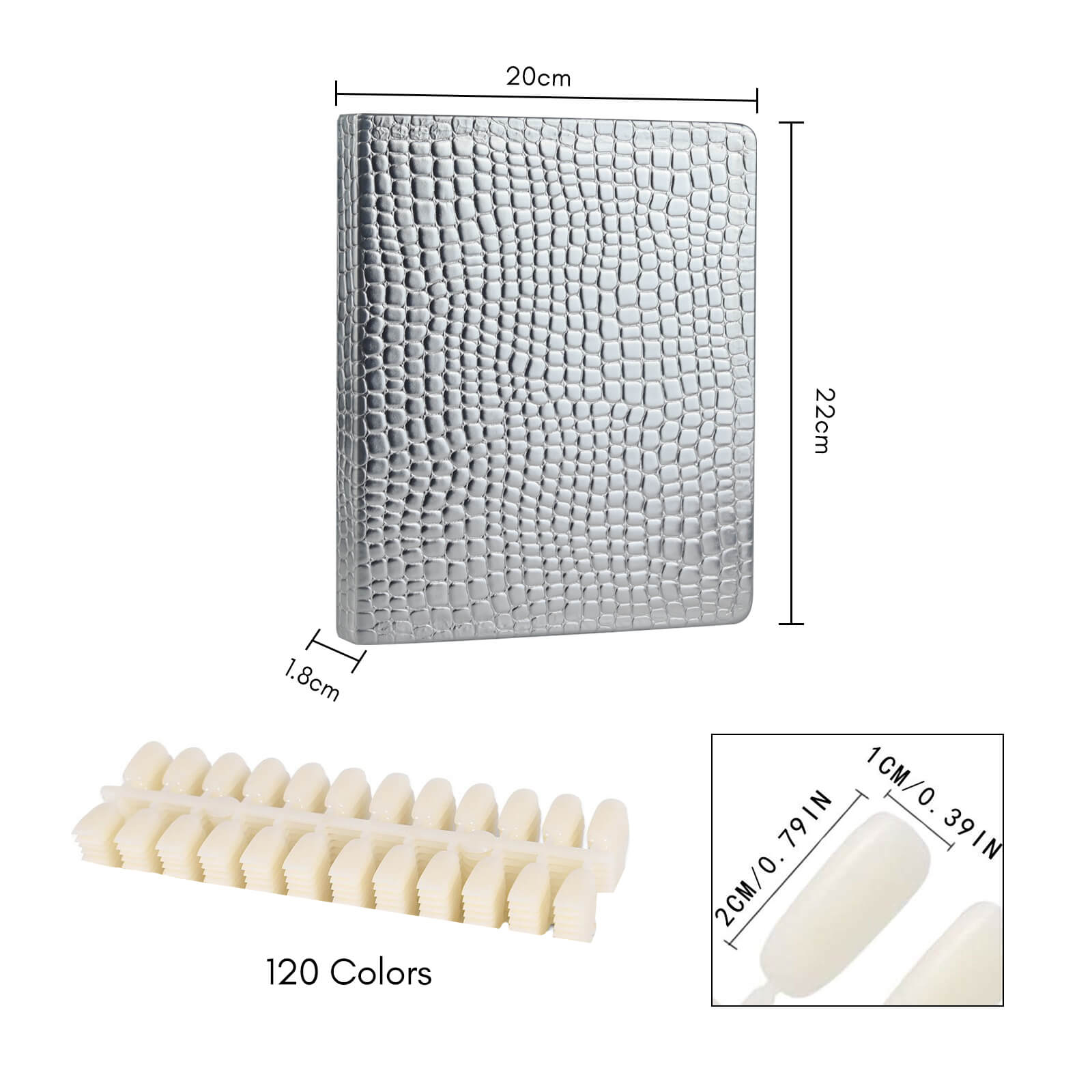 silver-gel-nail-swatch-book-120-colors-size