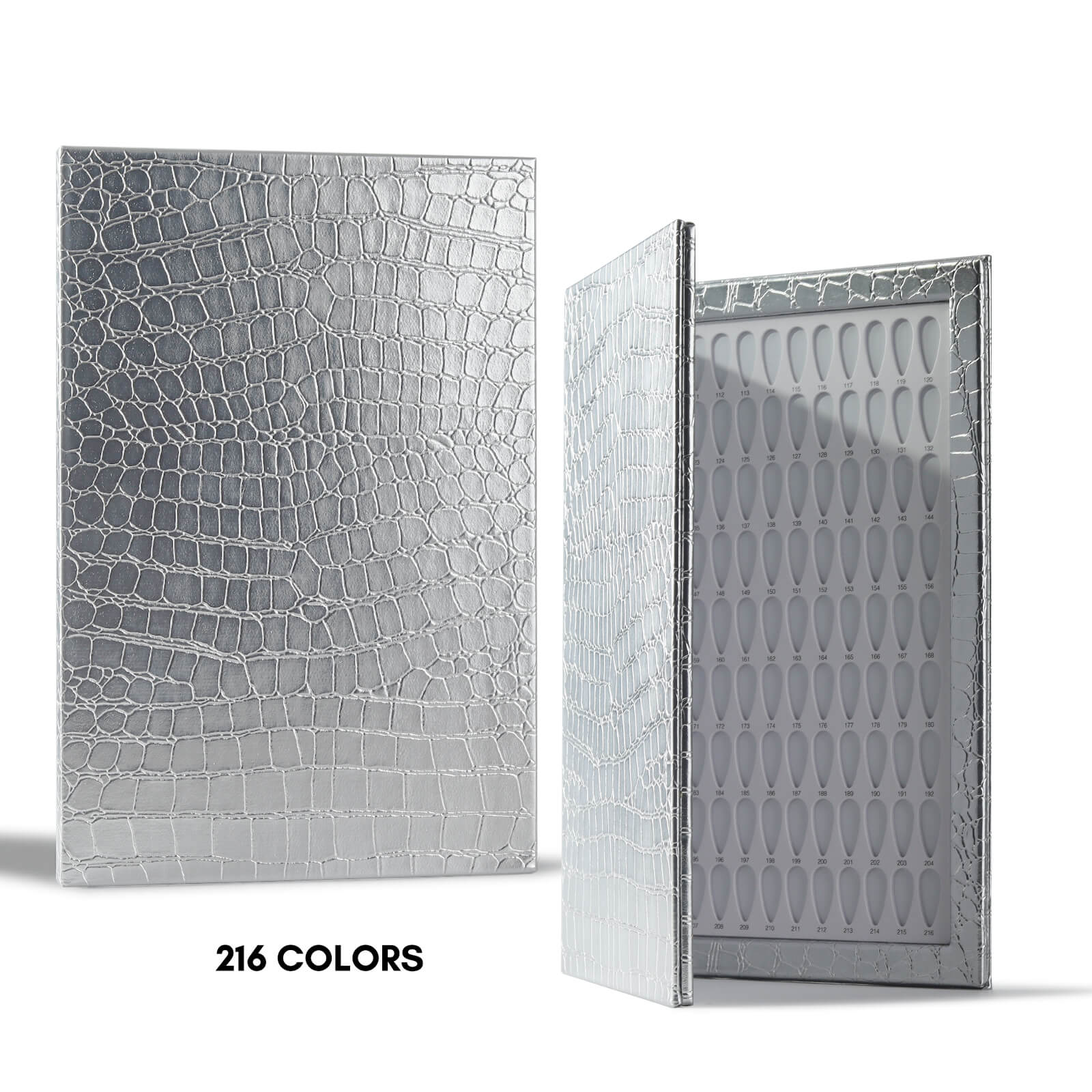 silver-gel-nail-swatch-book-216-color-display