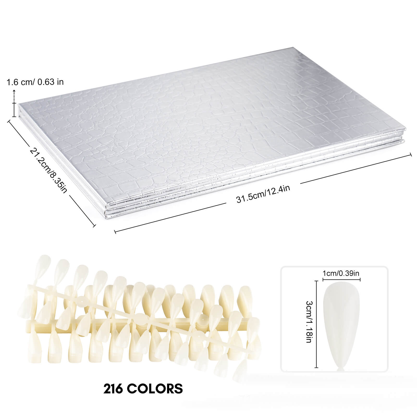 silver-gel-nail-swatch-book-216-colors-show