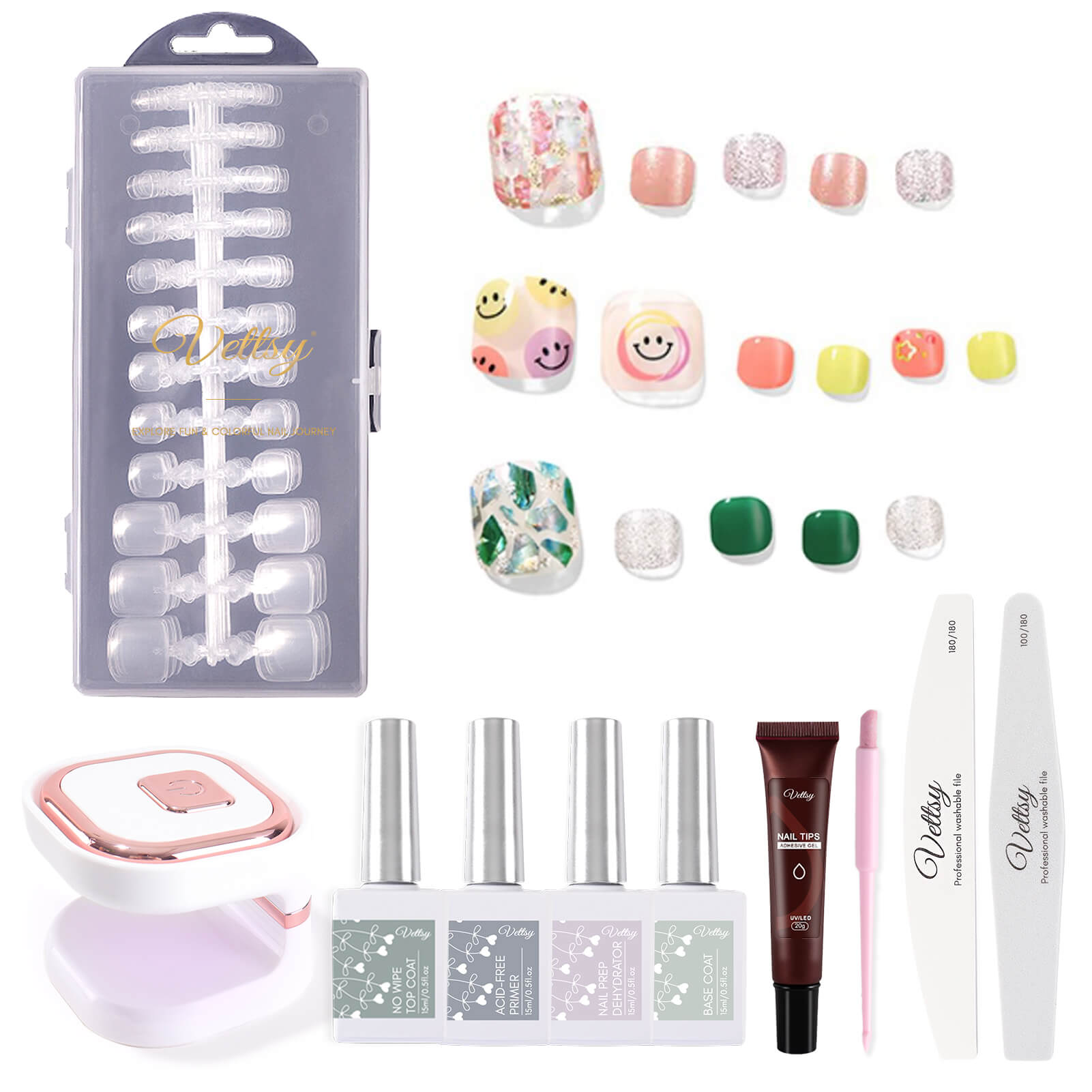 toenail-tips-extension-kit-summer-pedicure-tools-set-clear