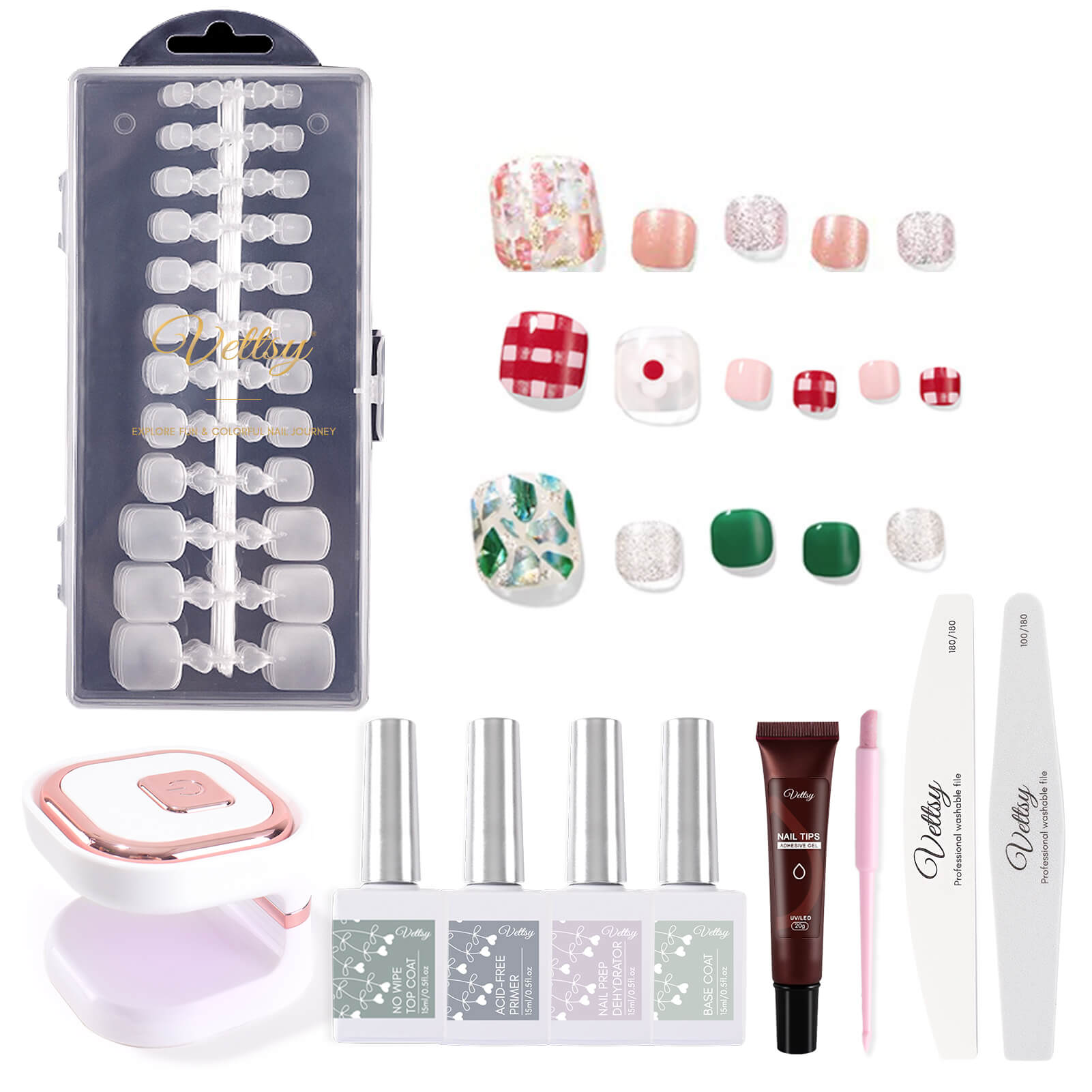 toenail-tips-extension-kit-summer-pedicure-tools-set-matte