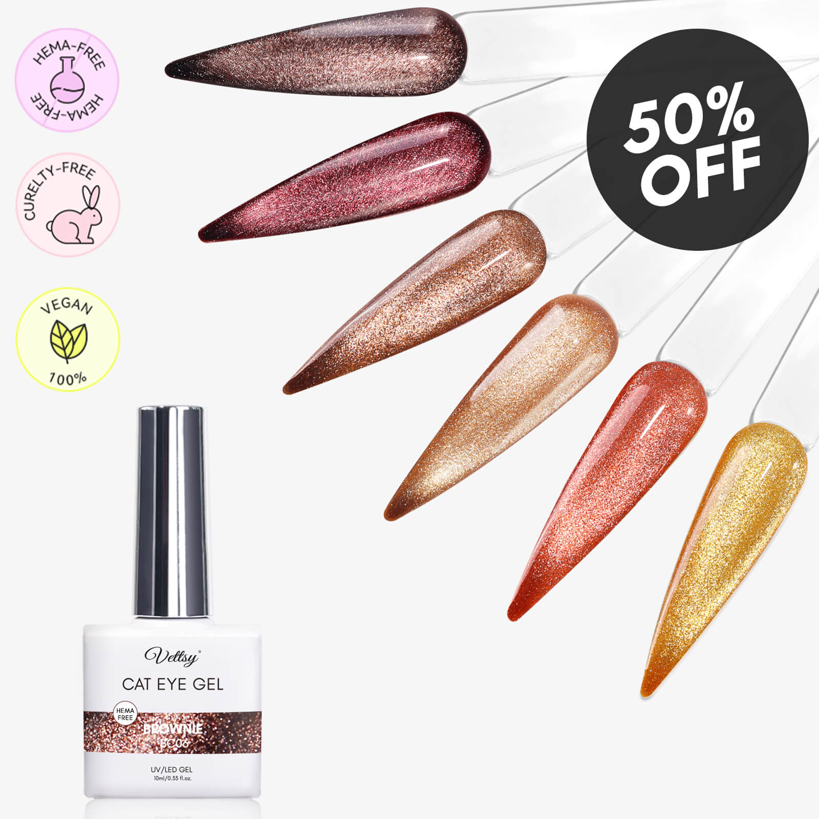 Hema-Free Cat Eye Set-Brownie