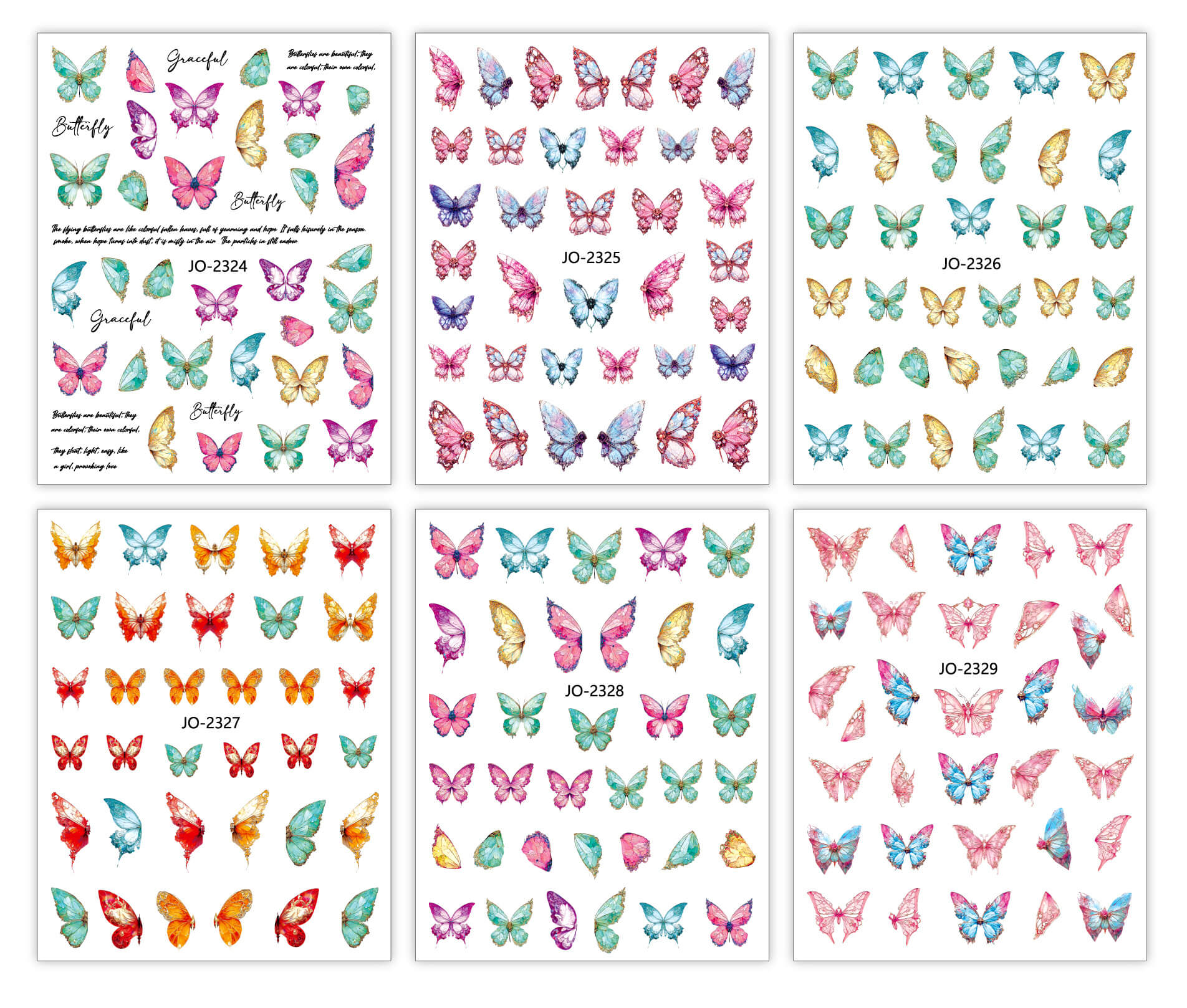 Nail Stickers-Colorful Butterfly