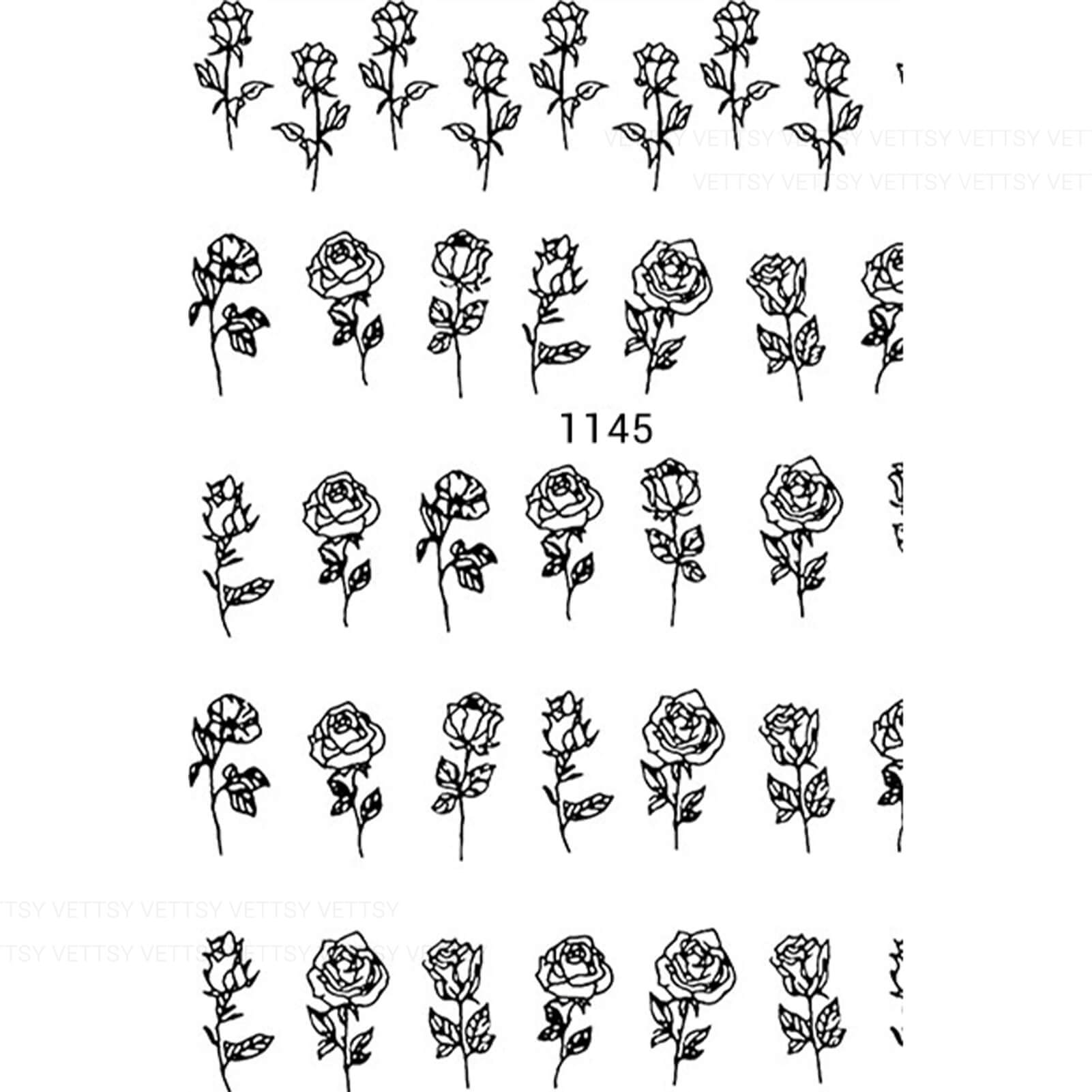 Nail Stickers-Rose - Vettsy