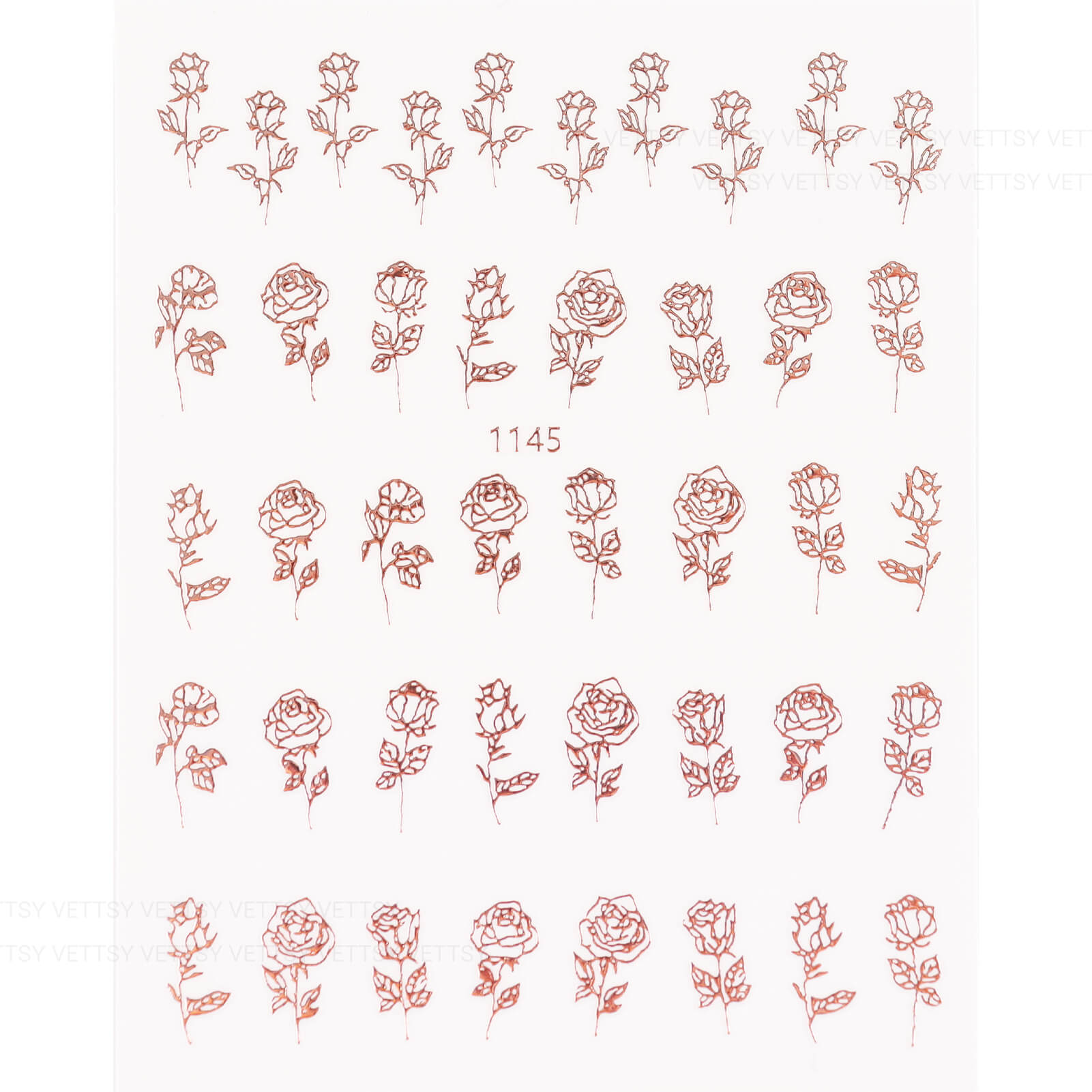 Nail Stickers-Rose - Vettsy