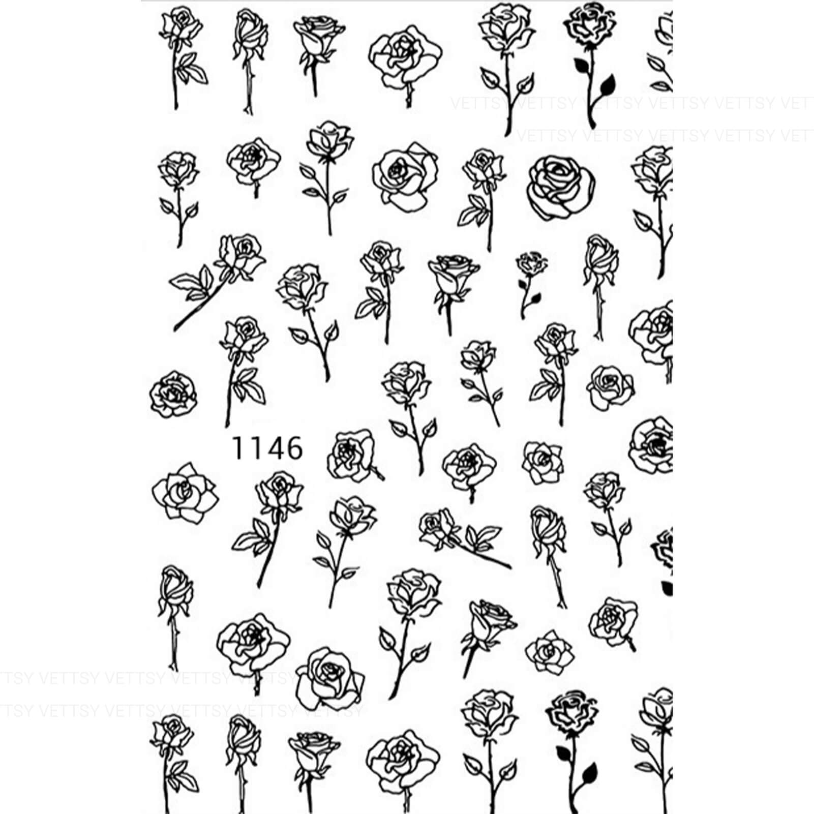 Nail Stickers-Rose - Vettsy