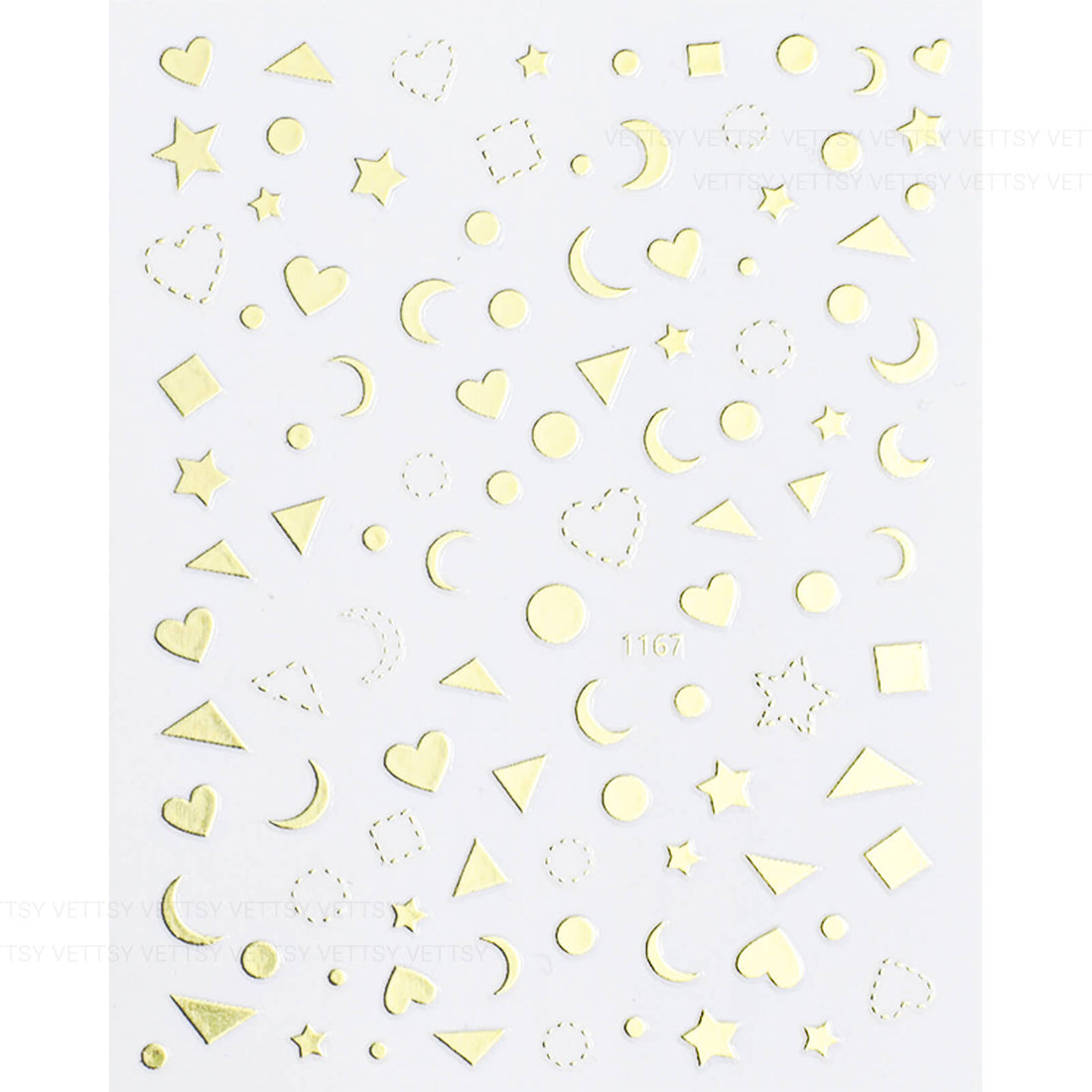 Nail Stickers-Star & Moon Gold - Vettsy