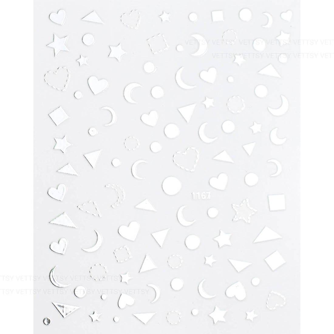 Nail Stickers-Star & Moon Silver - Vettsy