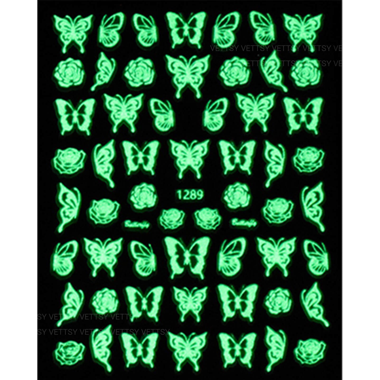 Nail Stickers-Luminous Butterfly - Vettsy