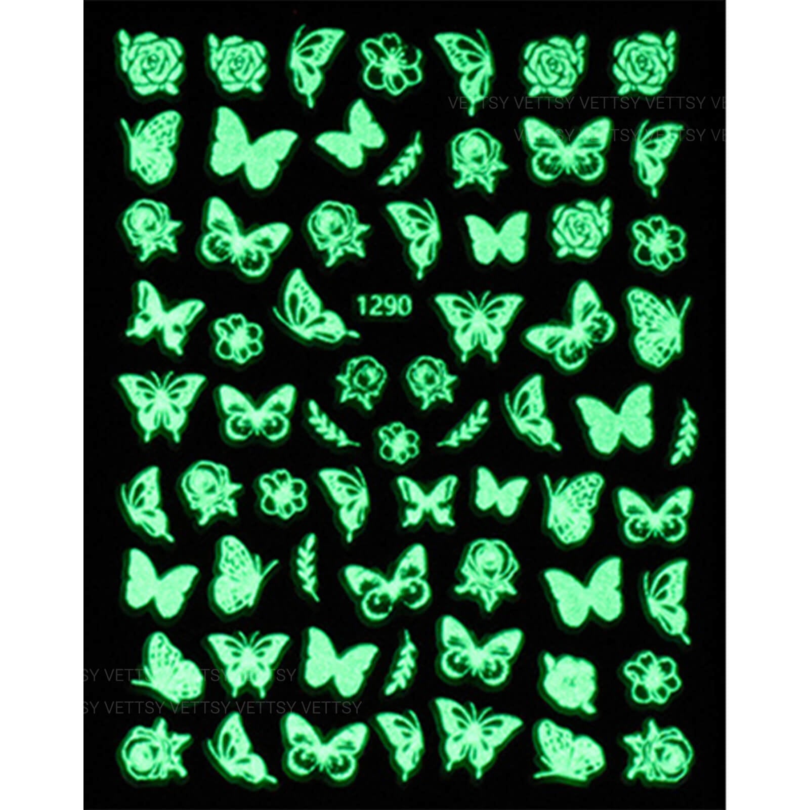 Nail Stickers-Luminous Butterfly - Vettsy