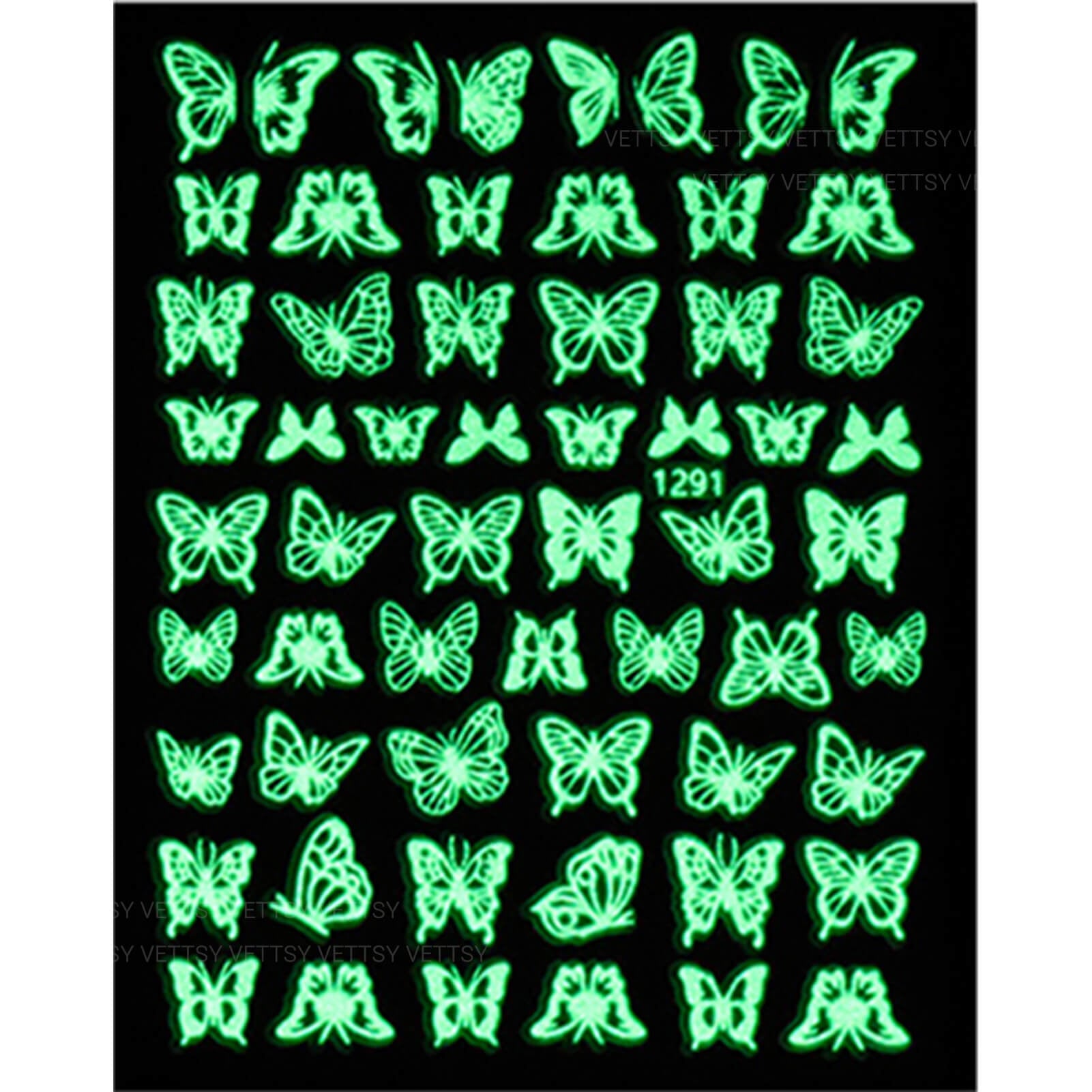 Nail Stickers-Luminous Butterfly - Vettsy