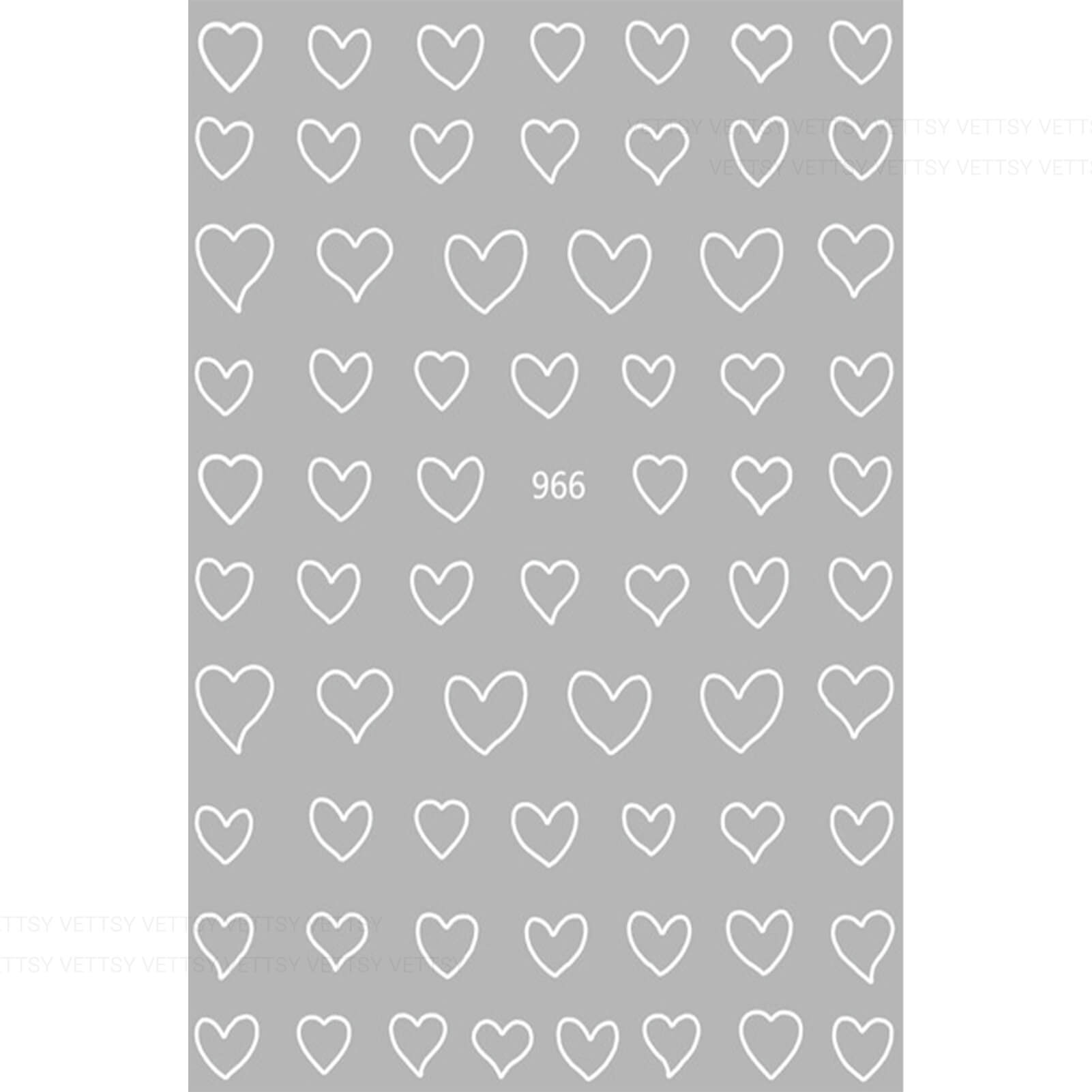 Nail Stickers-Hollow Heart - Vettsy