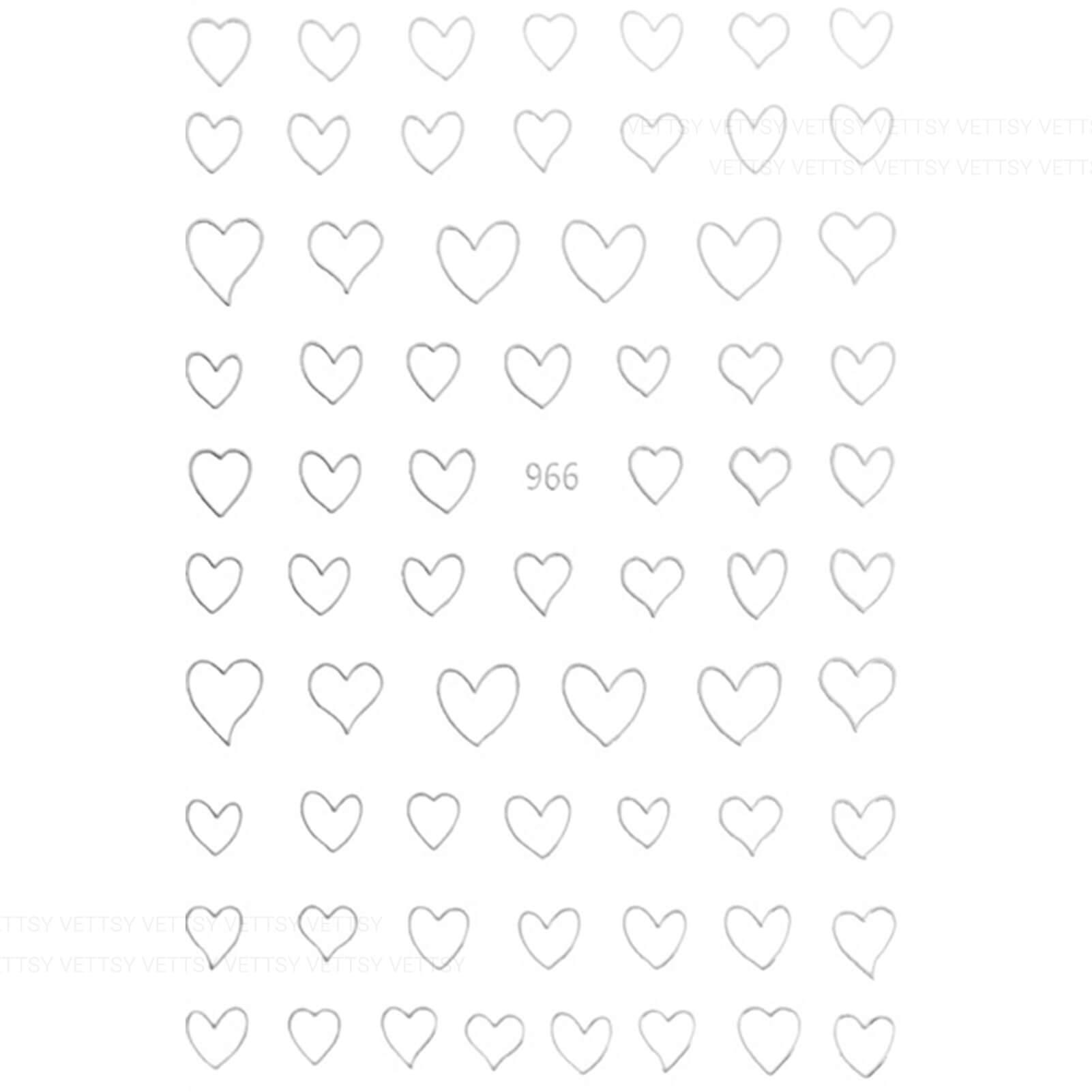 Nail Stickers-Hollow Heart - Vettsy