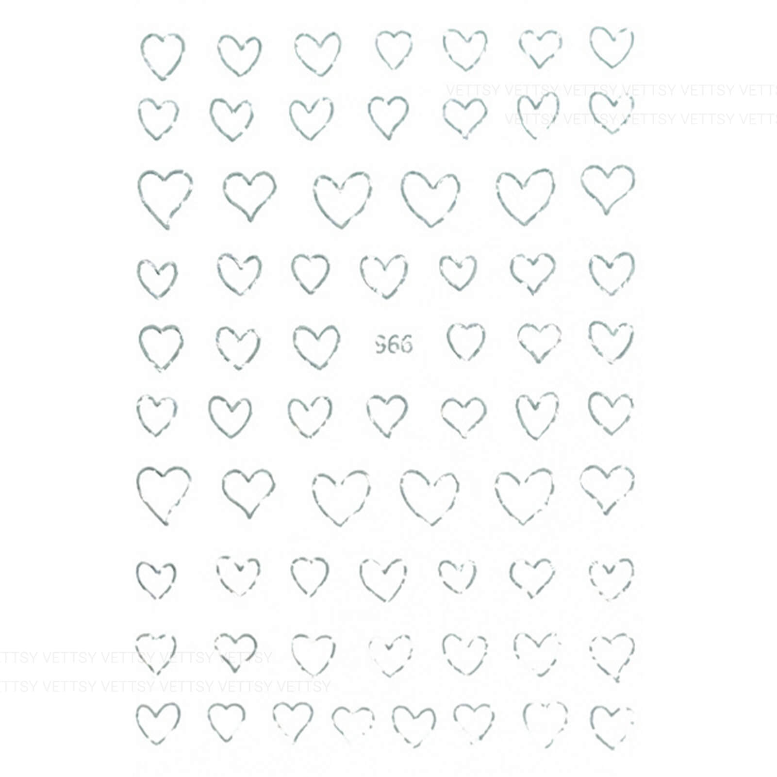 Nail Stickers-Hollow Heart - Vettsy
