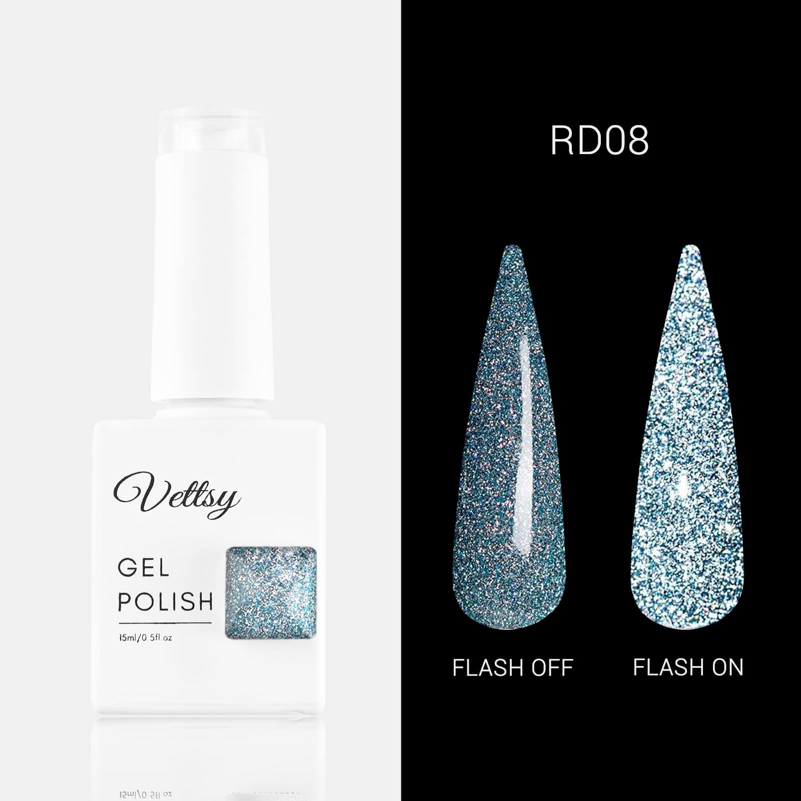 Reflective Glitter Gel-RD08 - Vettsy