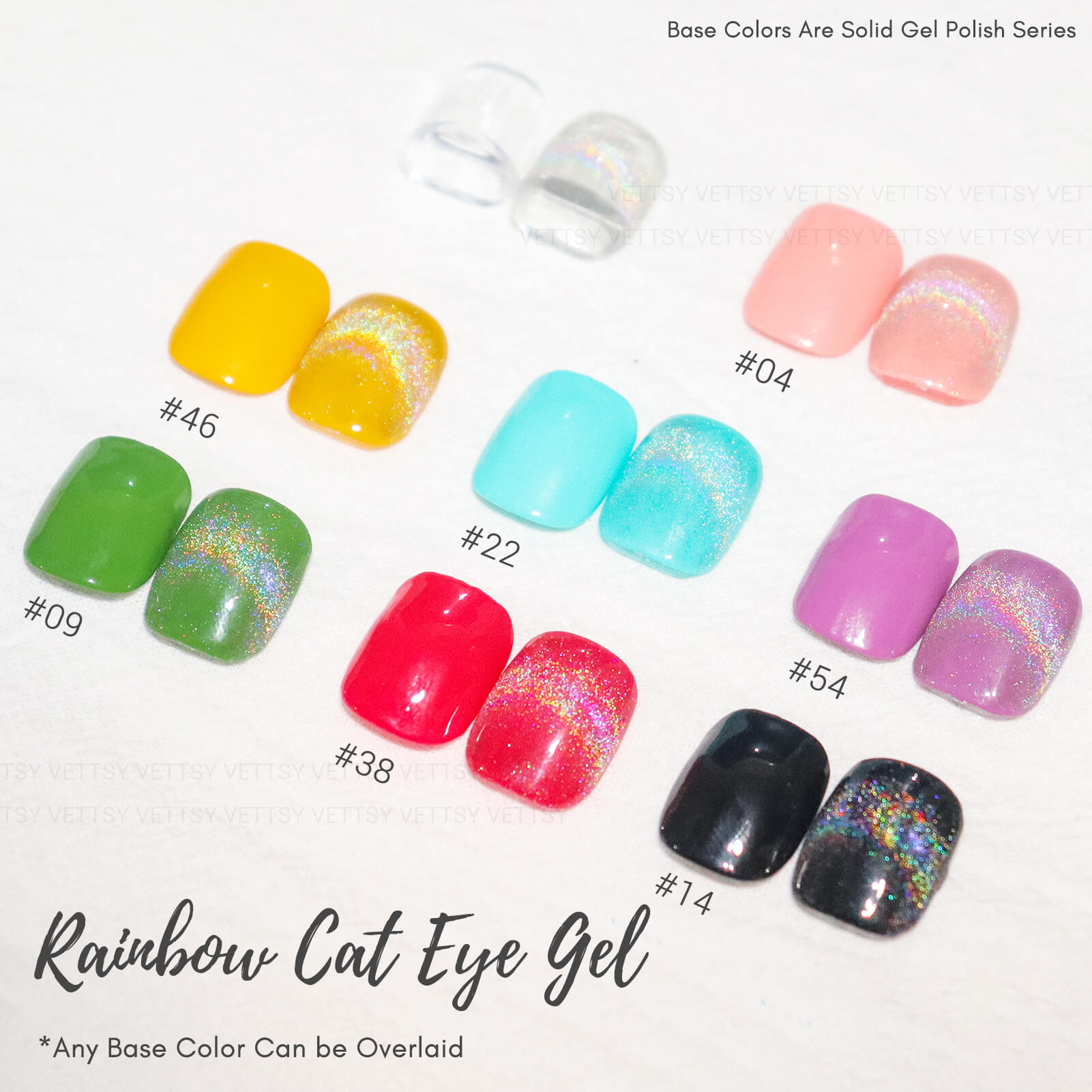 Rainbow Cat Eye Gel Polish VT202444 - Vettsy
