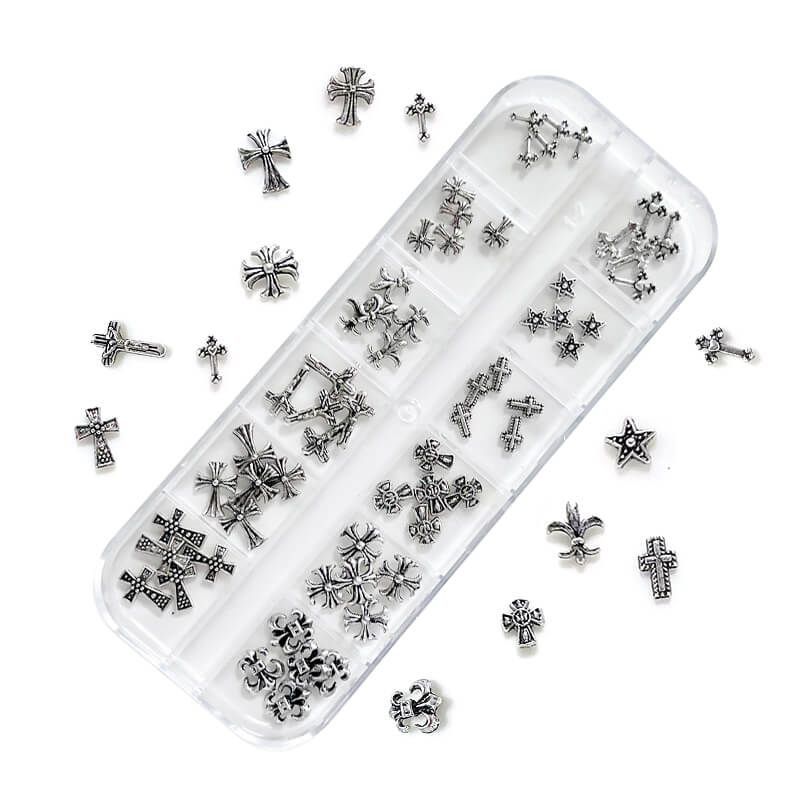 12-grid-cross-metal-charms-set