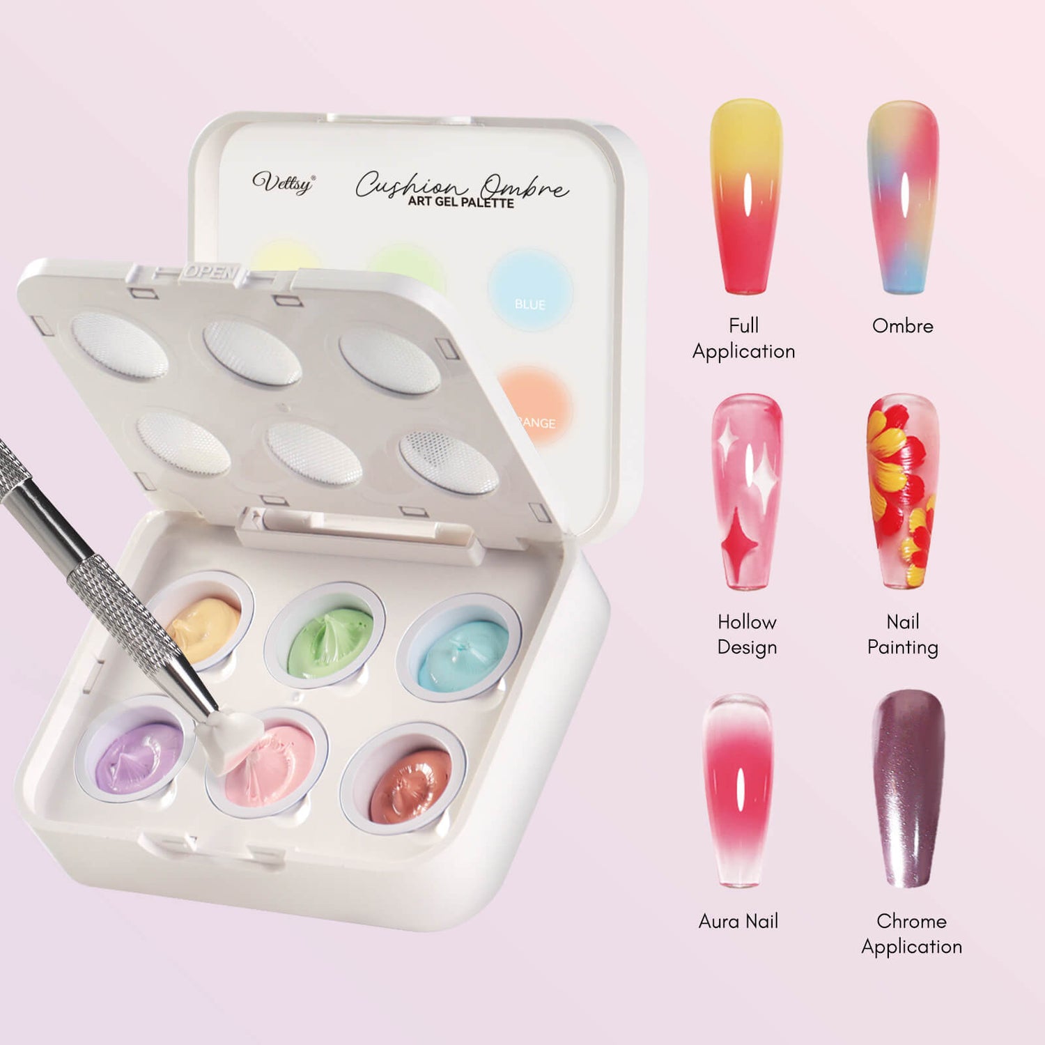 Cushion Ombre Art Gel Palette-Cotton Candy