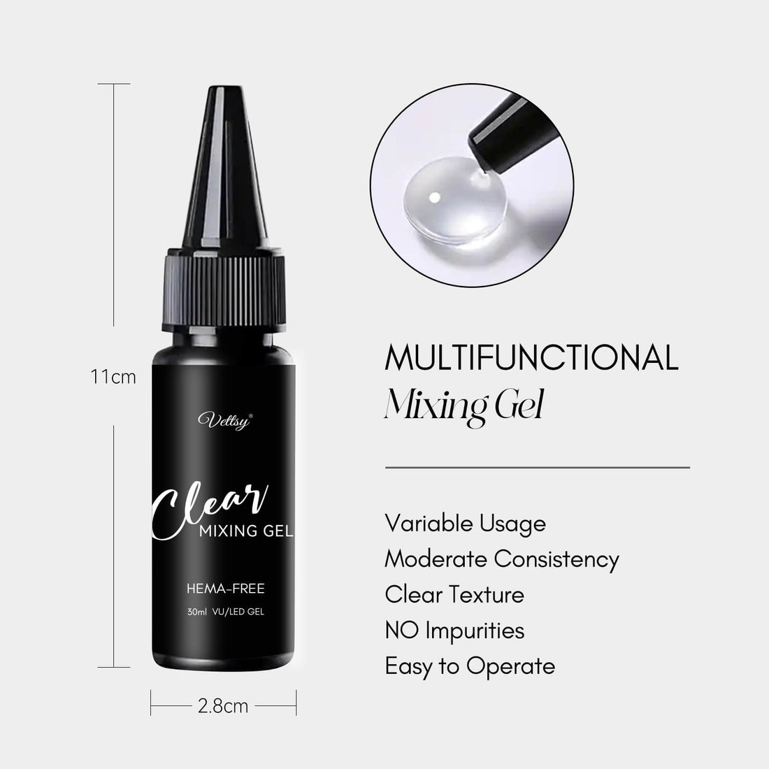 Hema-Free Clear Mixing Gel