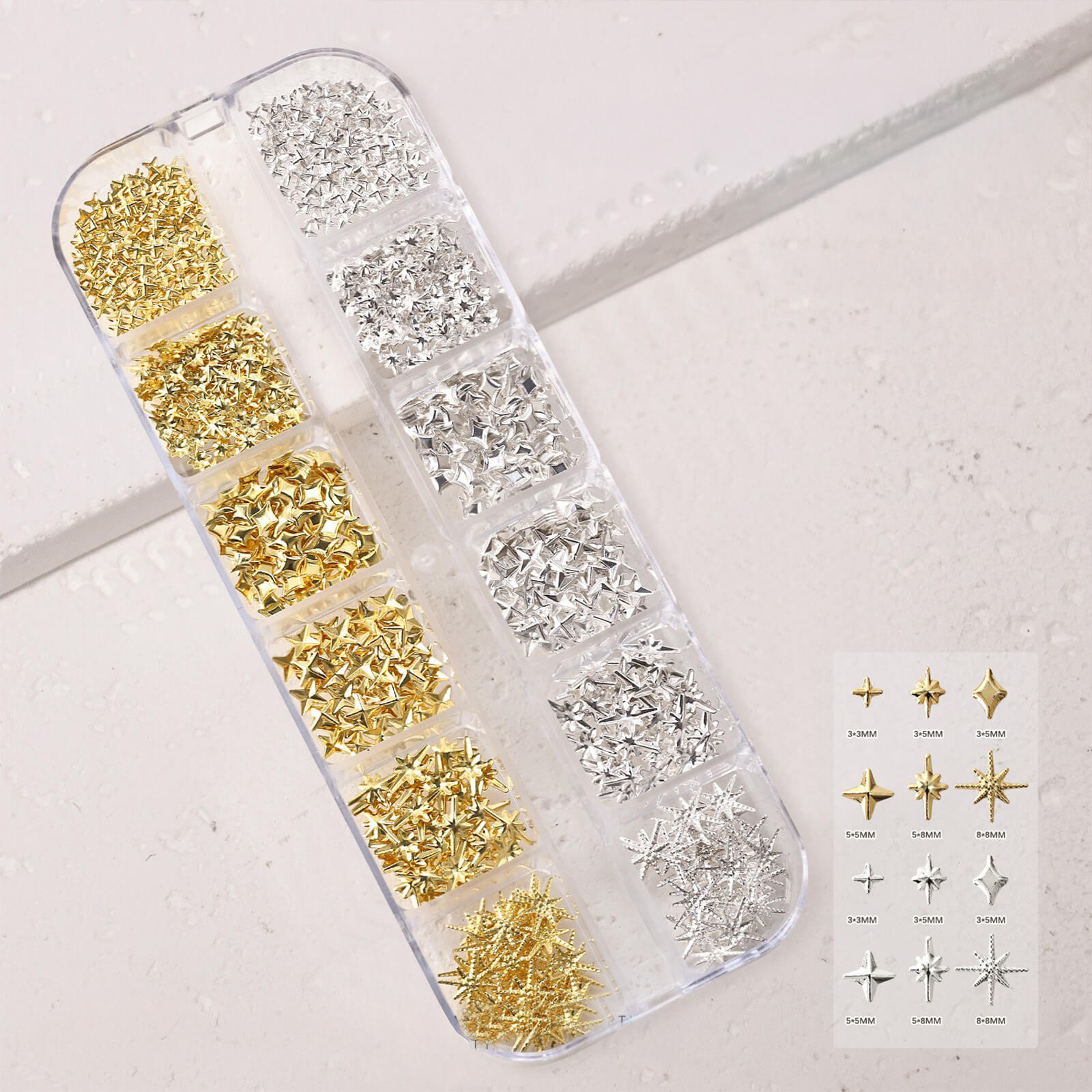 3D-Gold-Silver-Nail-Art-Metal-Charms-Set-Star-show
