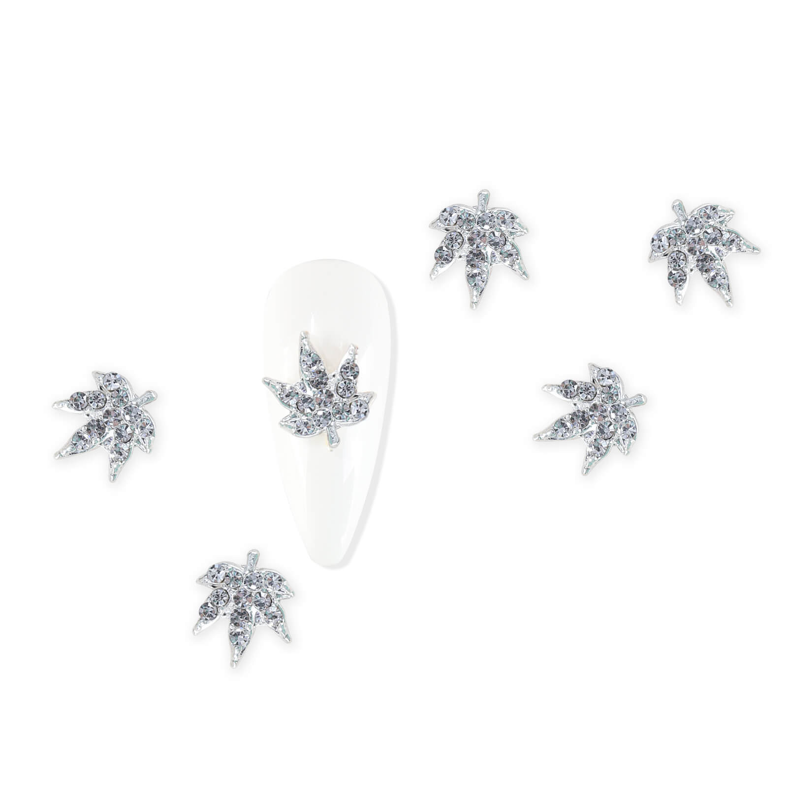 3d-nail-art-maple-leaf-charms-silver-fall-nail-decoration-display