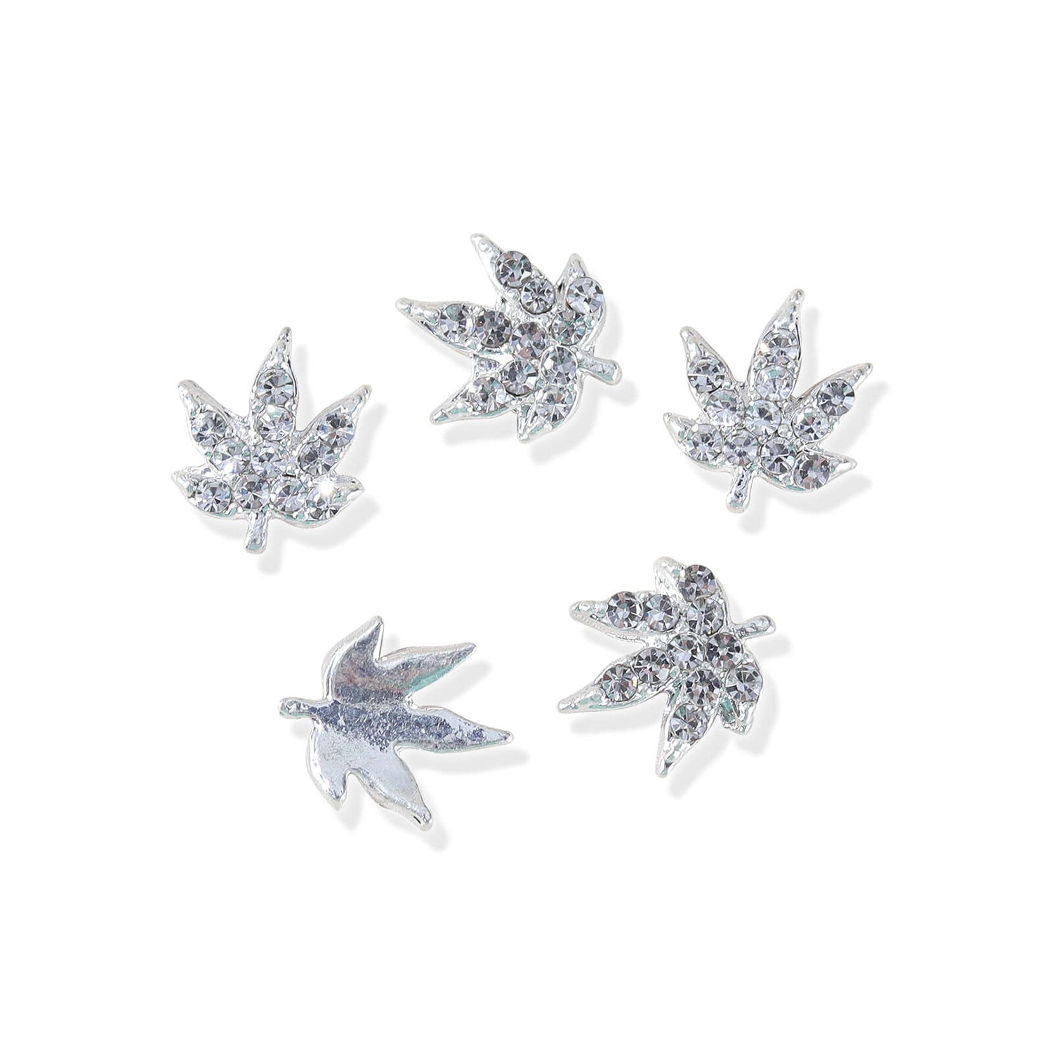 3D Nail Art Maple Leaf Charms-Silver Fall Nail Decoration – Vettsy