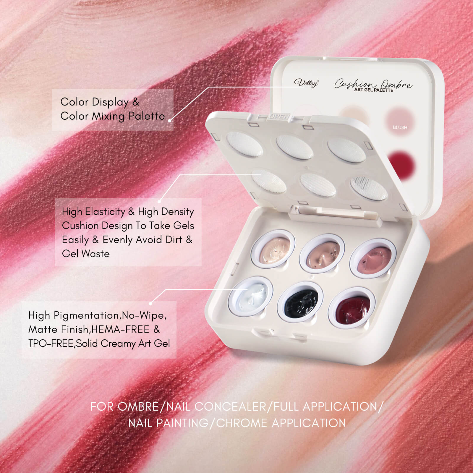 Cushion Ombre Art Gel Palette-Cotton Candy