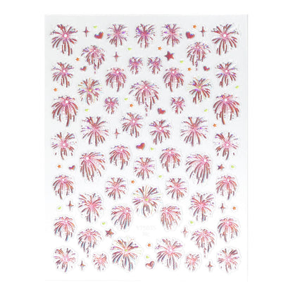 5D-laser-pink-Firework-Nail-Stickers